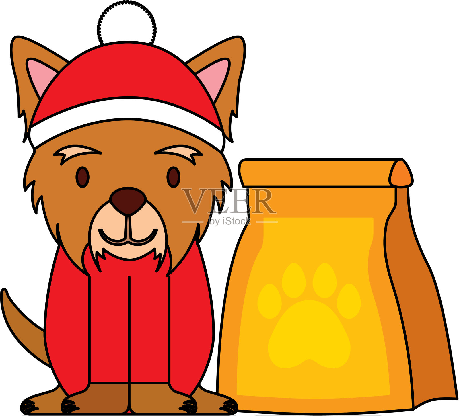 狗狗圣诞快乐卡片设计元素图片