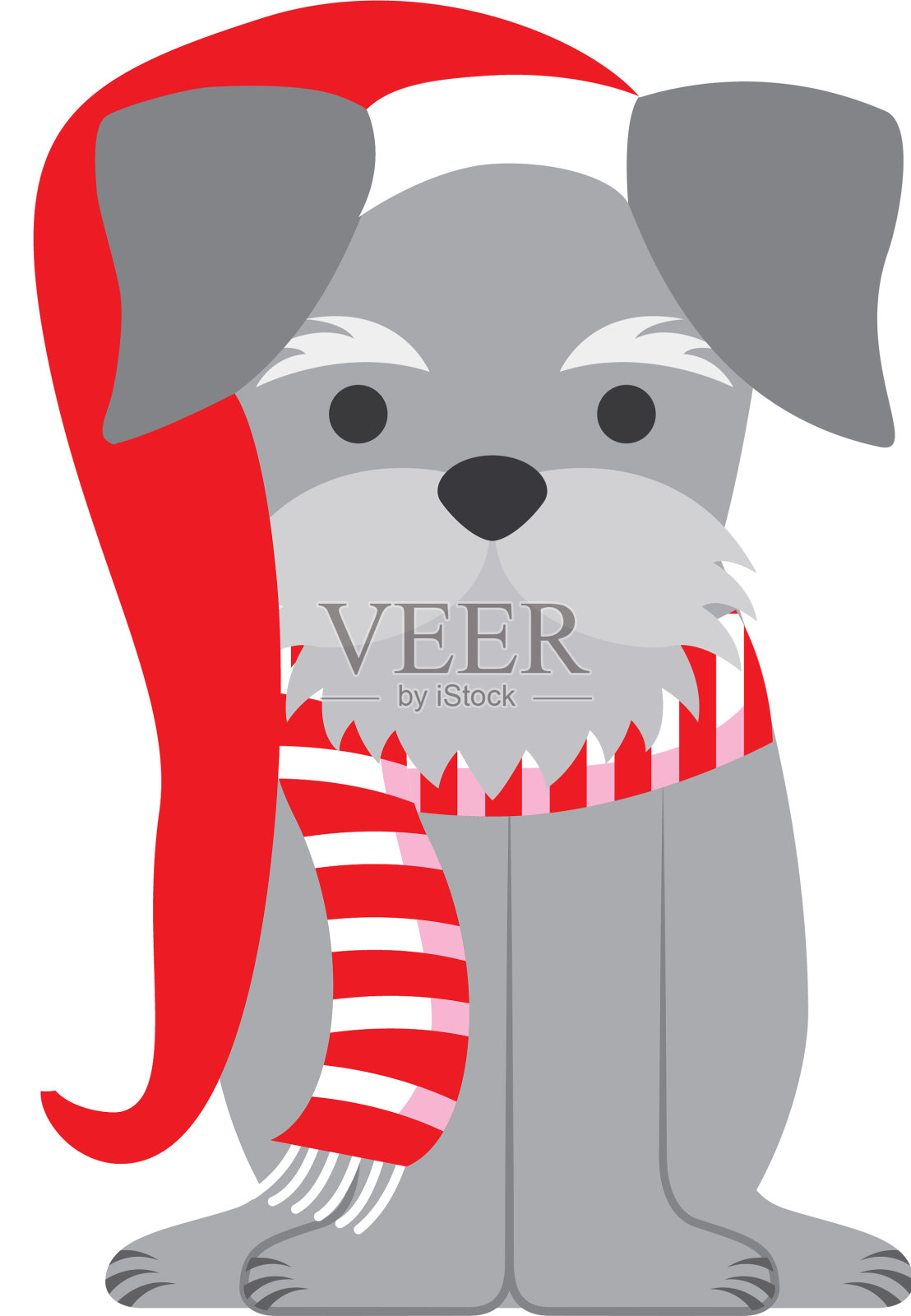 狗狗圣诞快乐卡片设计元素图片