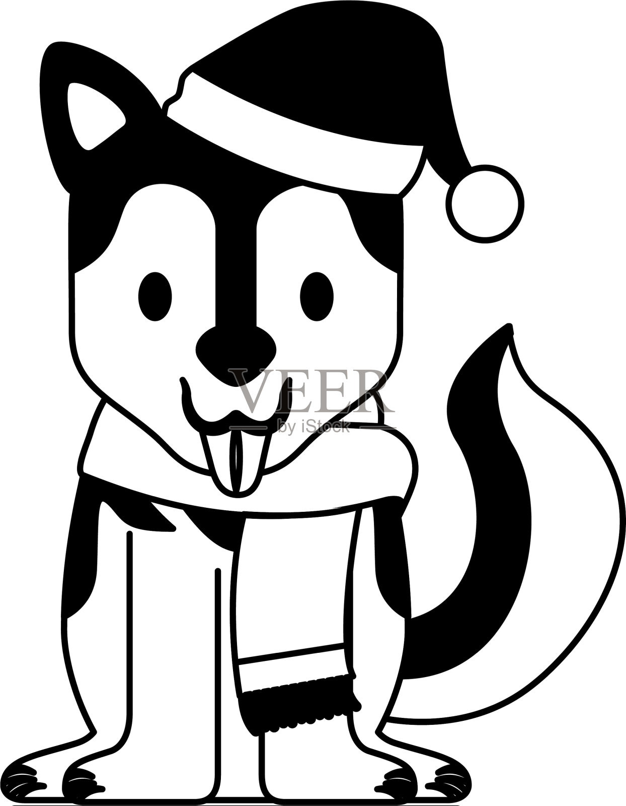 狗狗圣诞快乐卡片设计元素图片