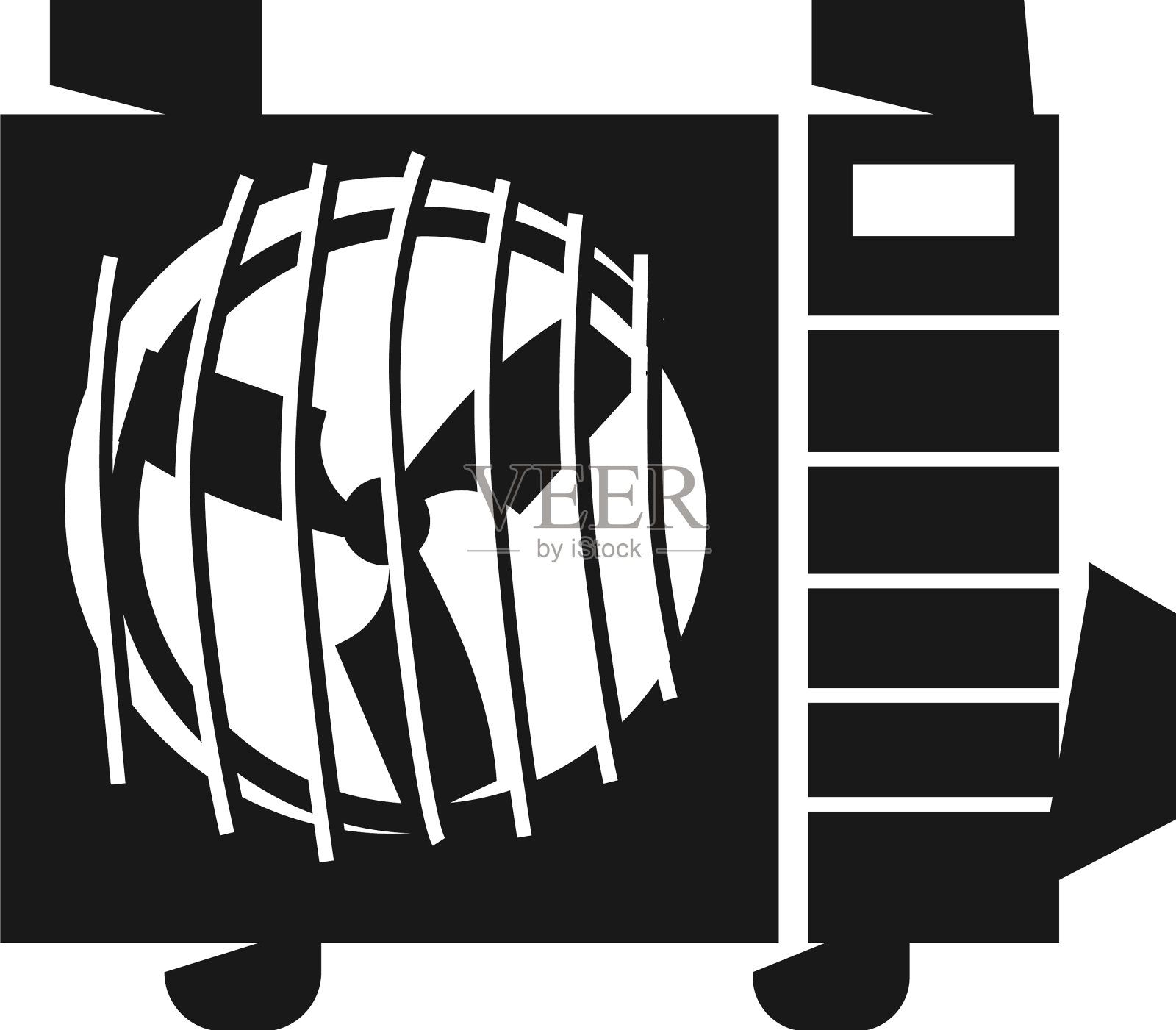 空调街道部分图标简约风格设计元素图片