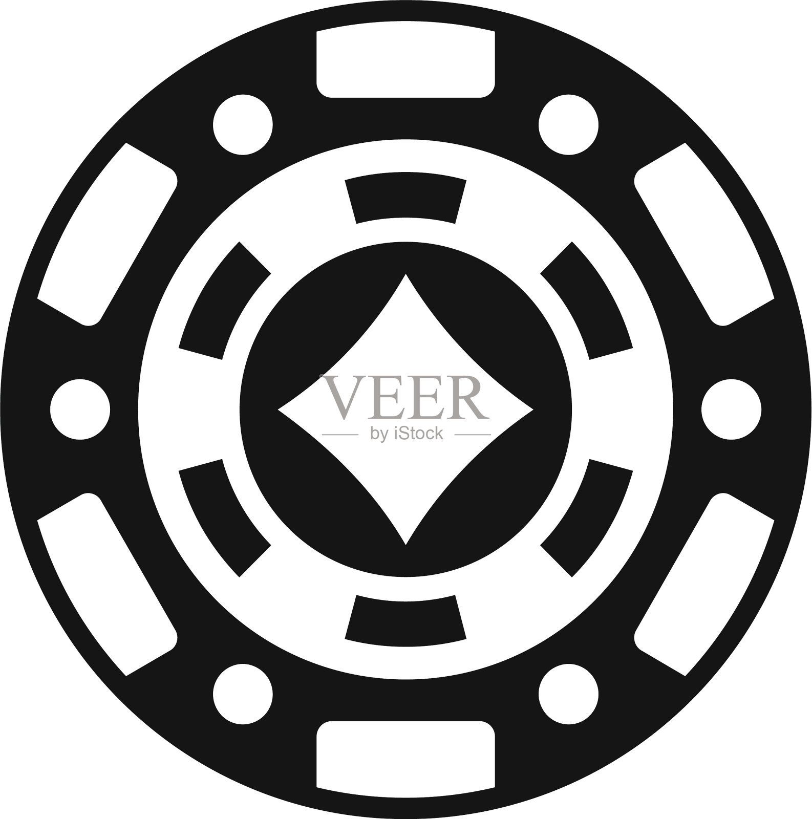 赌场芯片图标风格简单图标素材