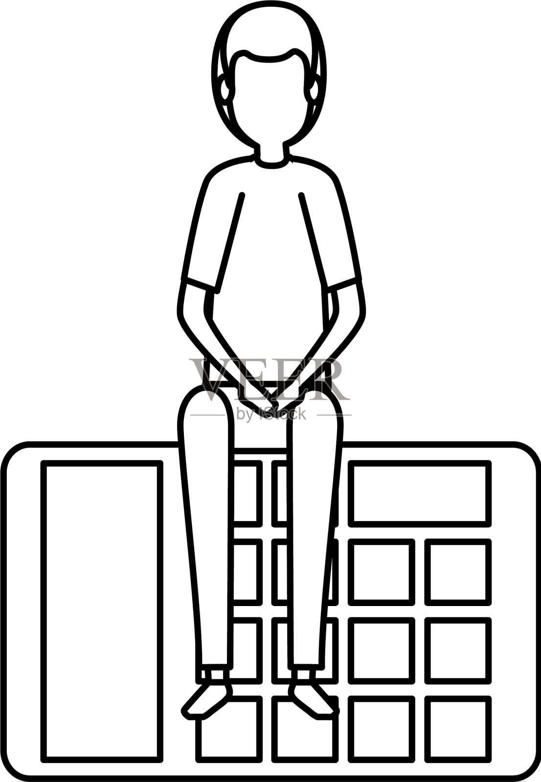 优雅的商人坐在计算器里设计元素图片