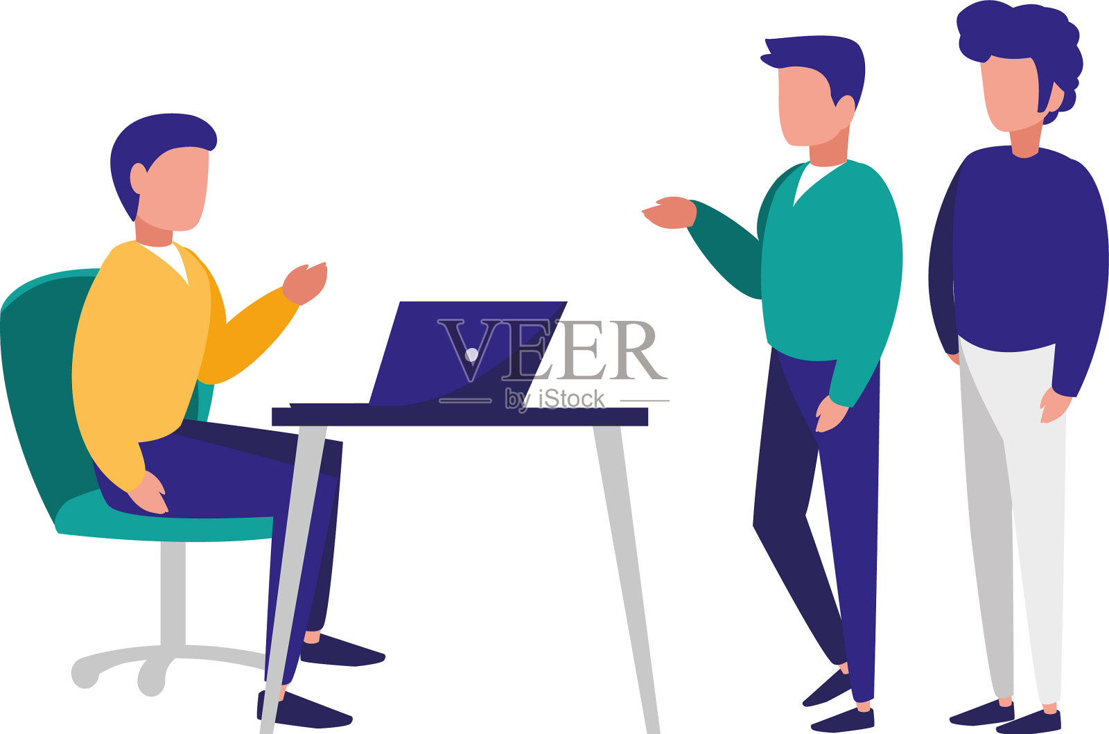 工作场所的一群人设计元素图片