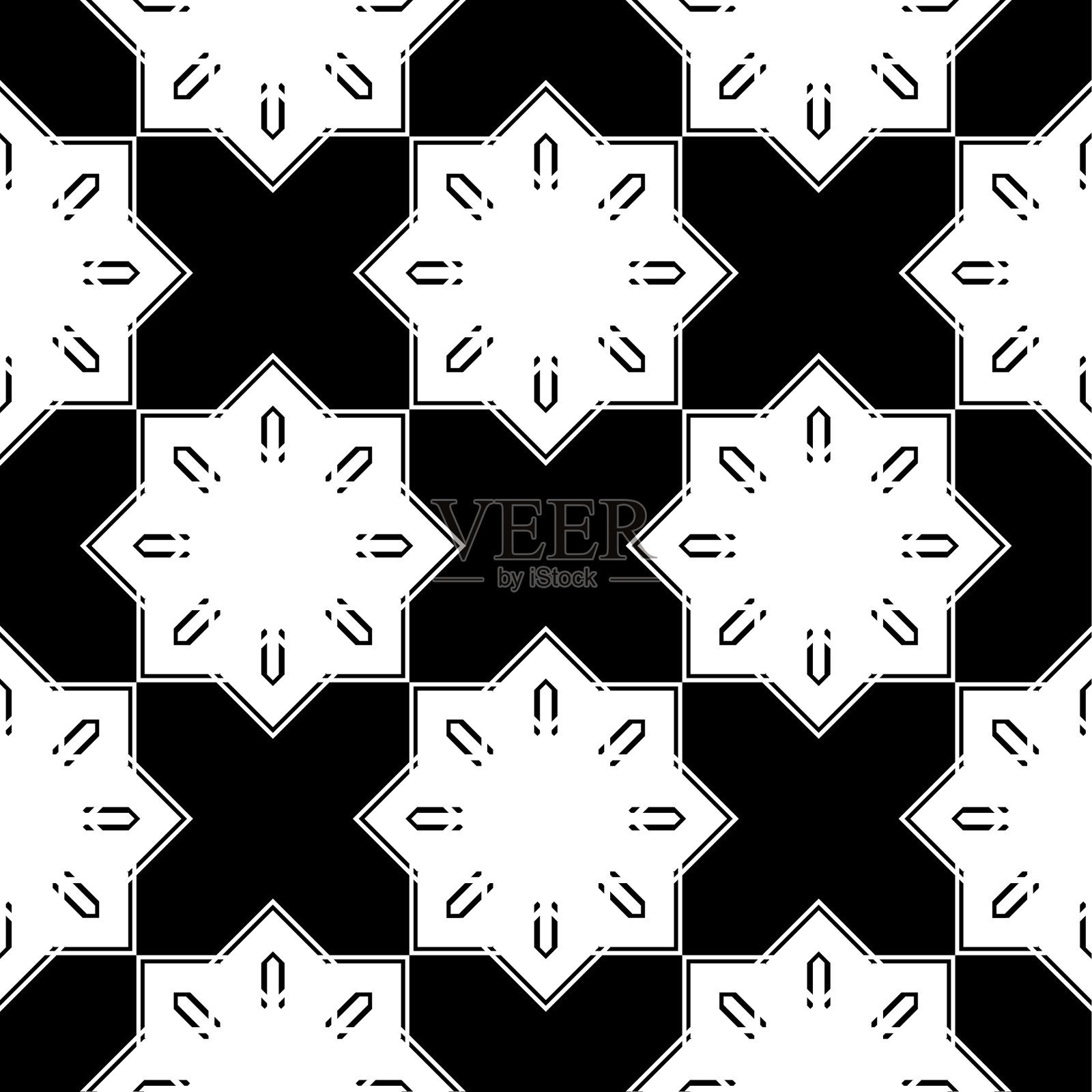 无缝单色雪花图案设计插画图片素材