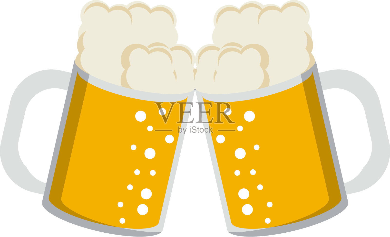 啤酒杯子吐司插画图片素材