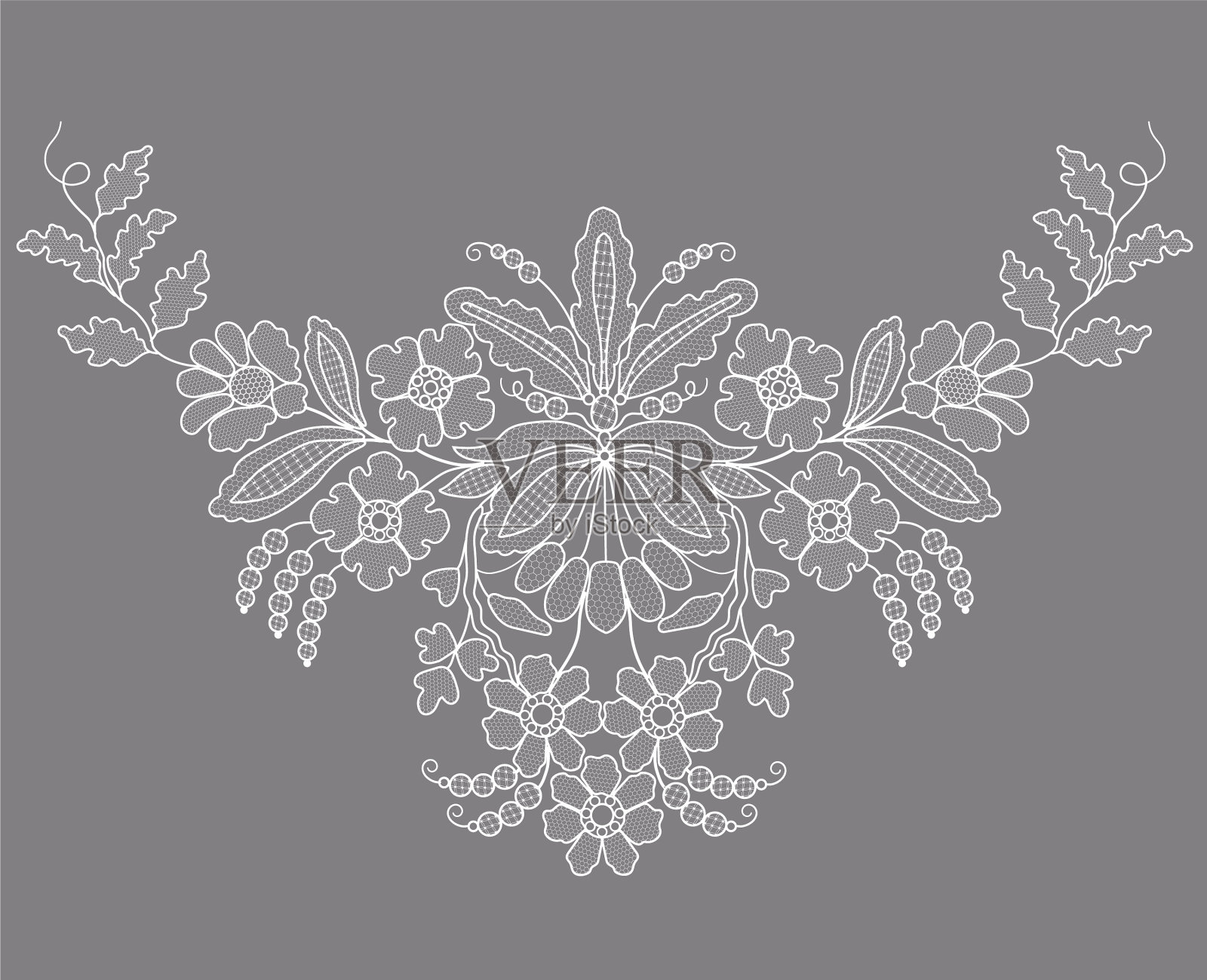 花的花边图案插画图片素材