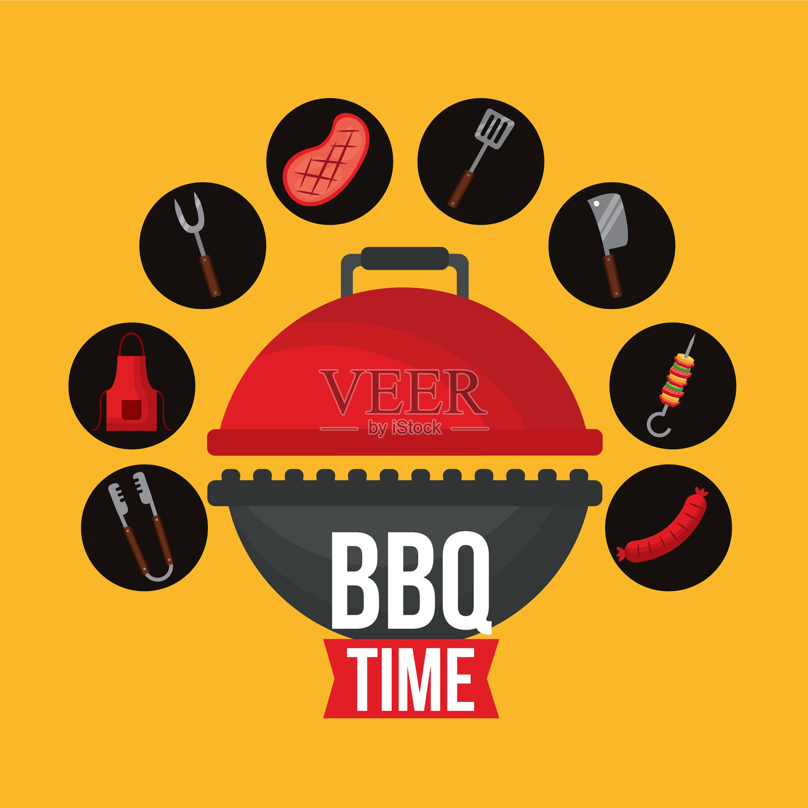 烧烤架的关系插画图片素材