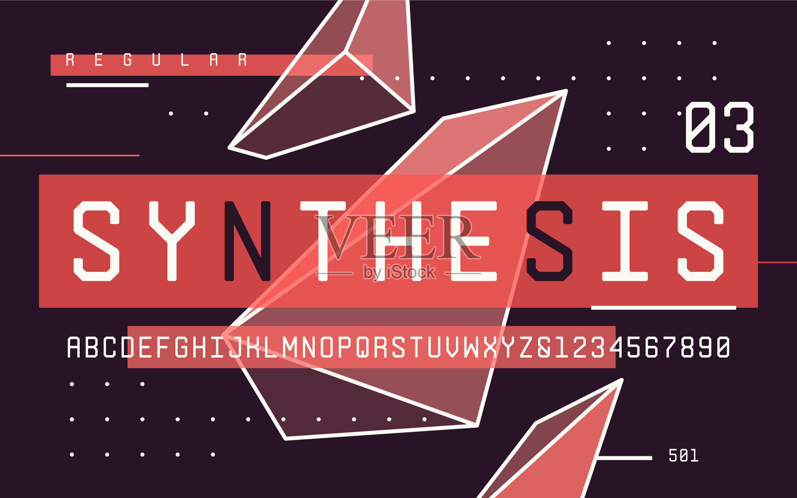 技术规则SAN衬线大写字母和插画图片素材