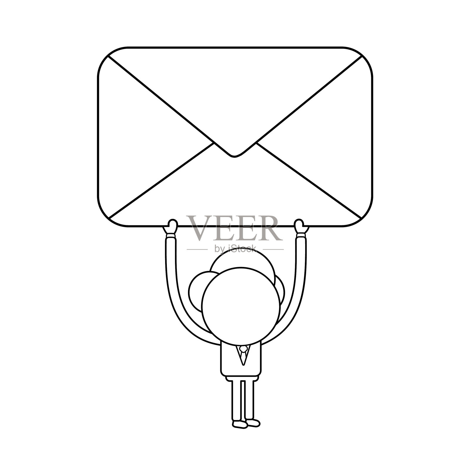 商人性格持有关闭的邮件设计元素图片