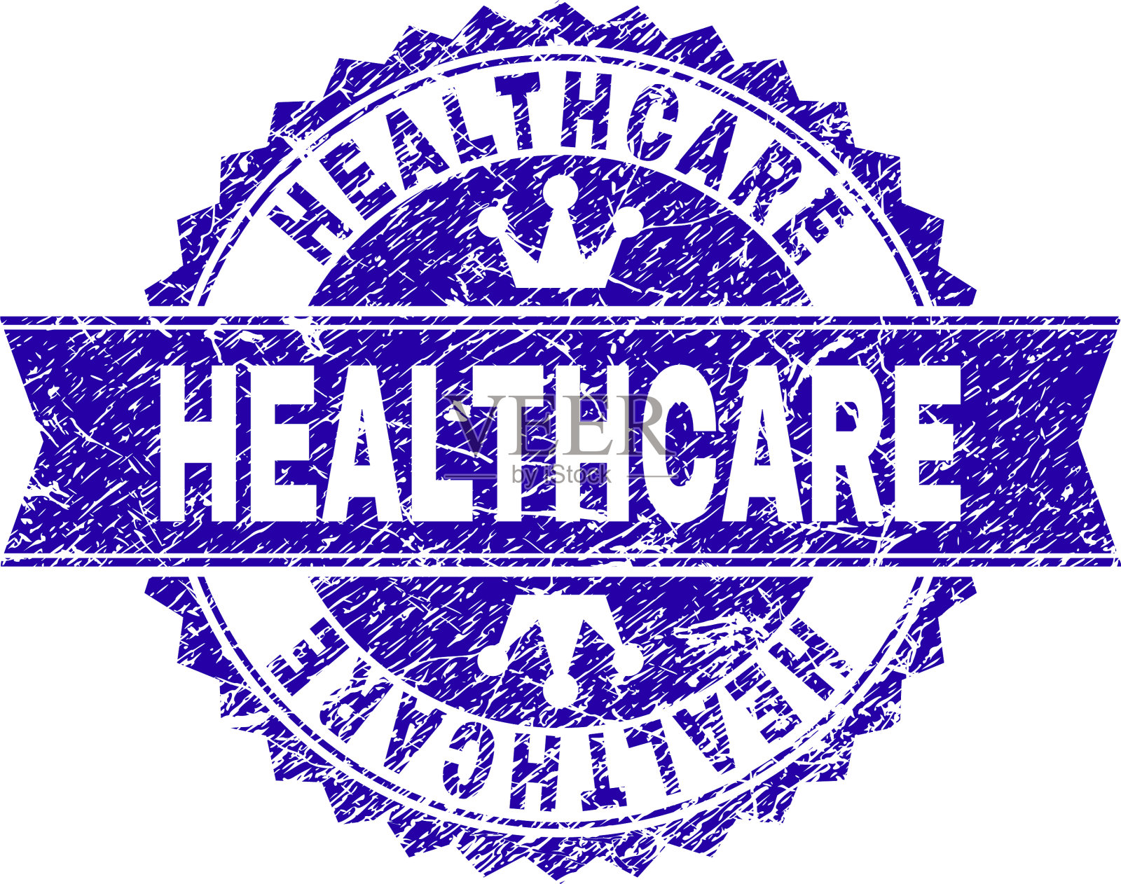 Grunge纹理医疗保健印章印章缎带插画图片素材