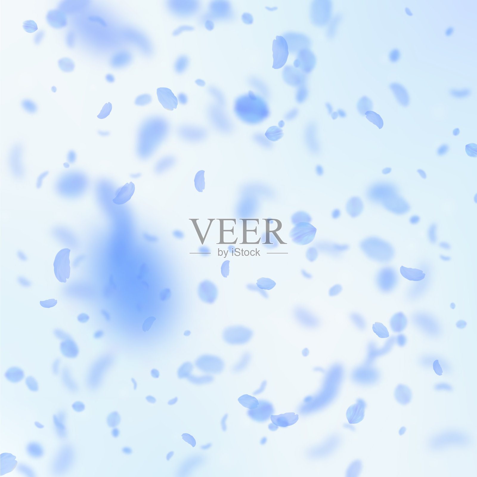 深蓝色的花瓣飘落，灿烂夺目插画图片素材