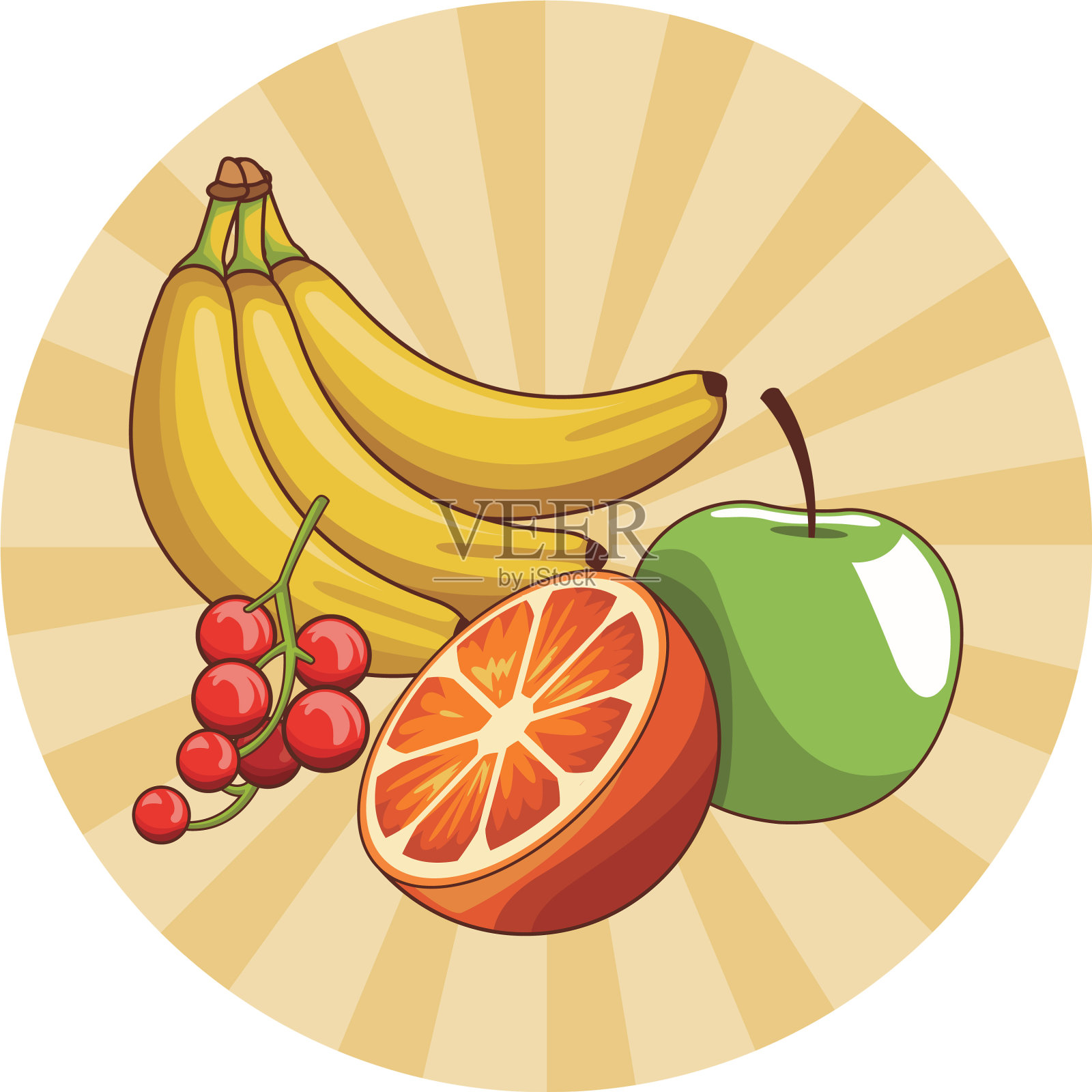 美味新鲜的水果插画图片素材