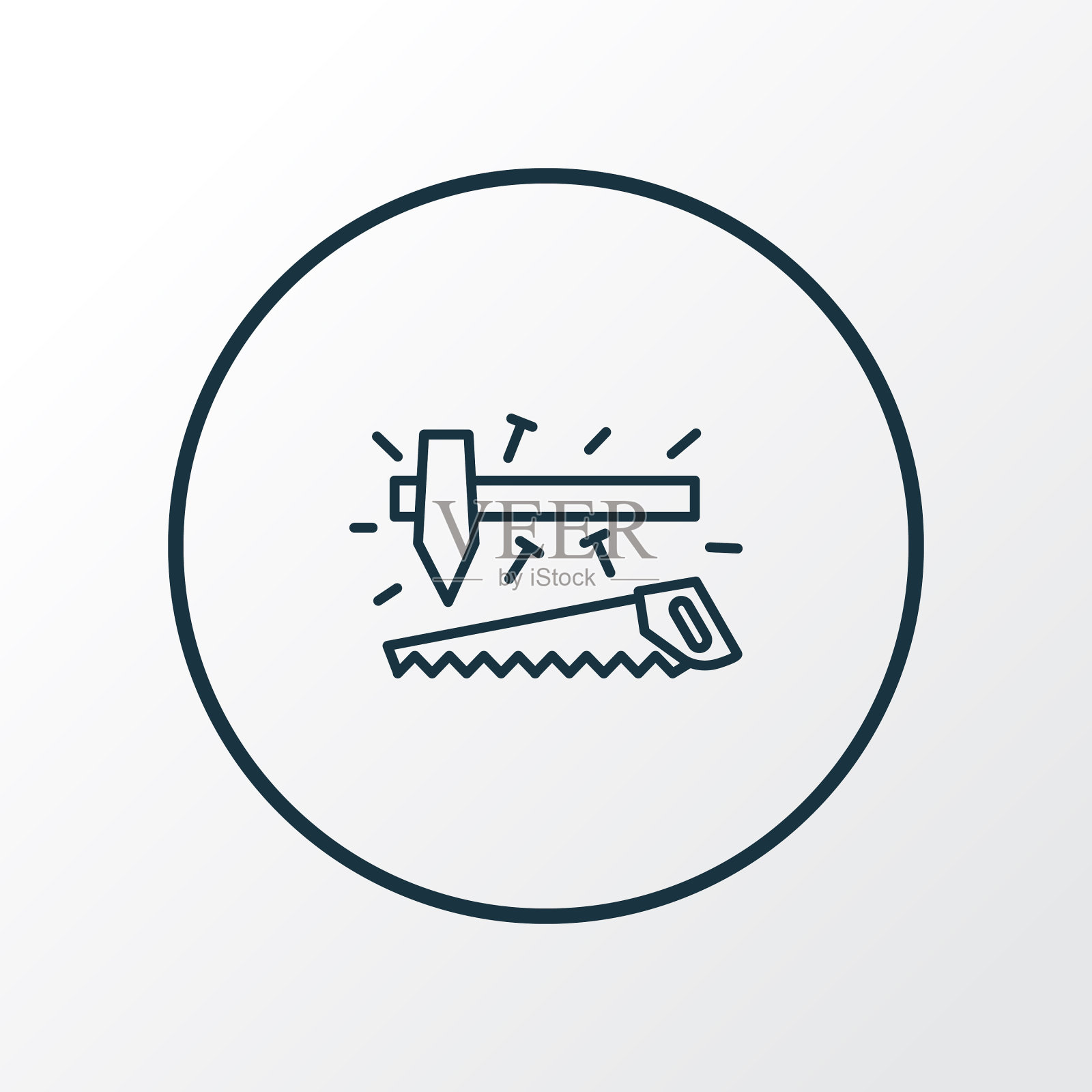 木工工具图标线条象征优质插画图片素材