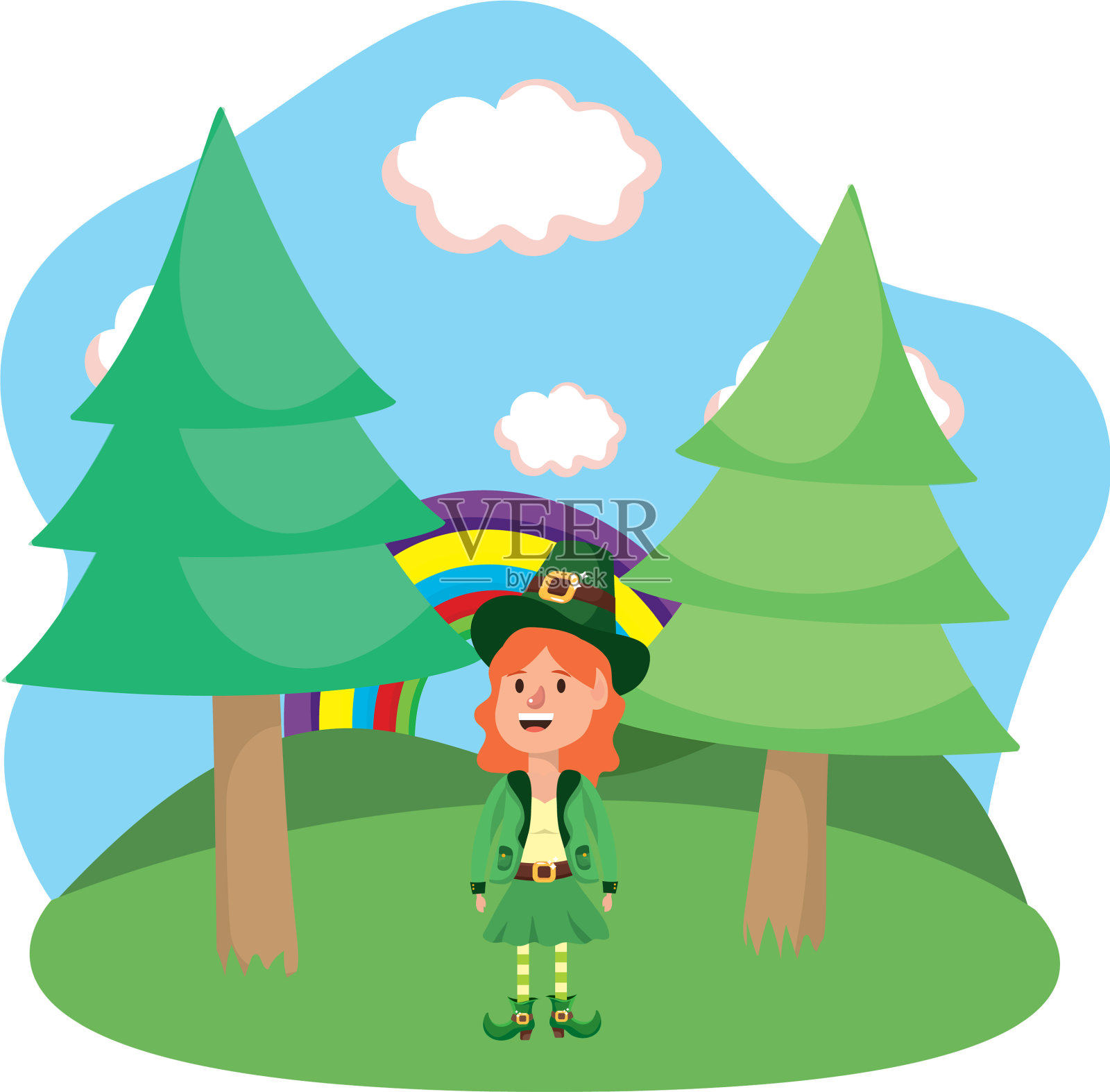 小妖精的彩虹设计元素图片