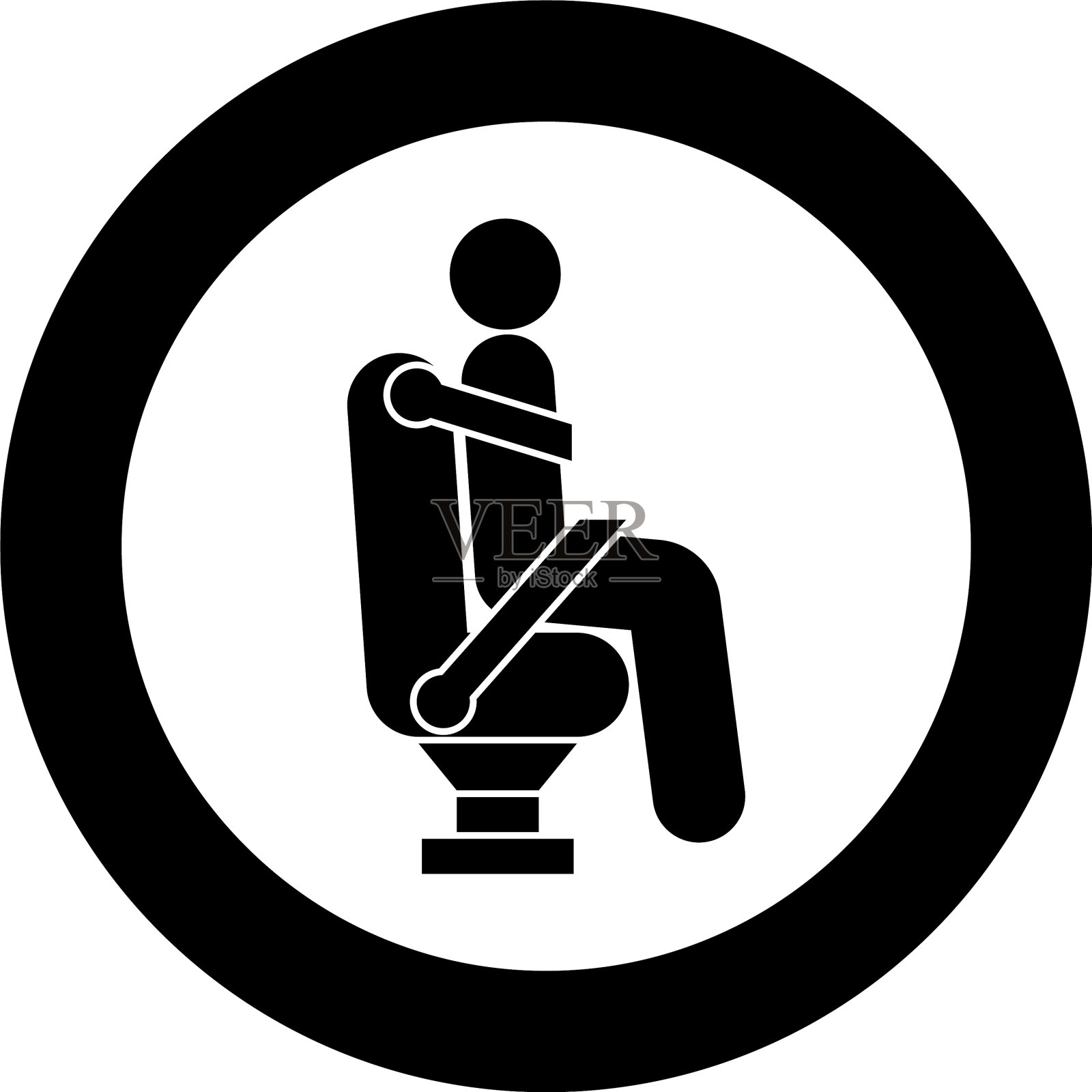 人在汽车座椅上使用汽车安全带以保证人身安全插画图片素材