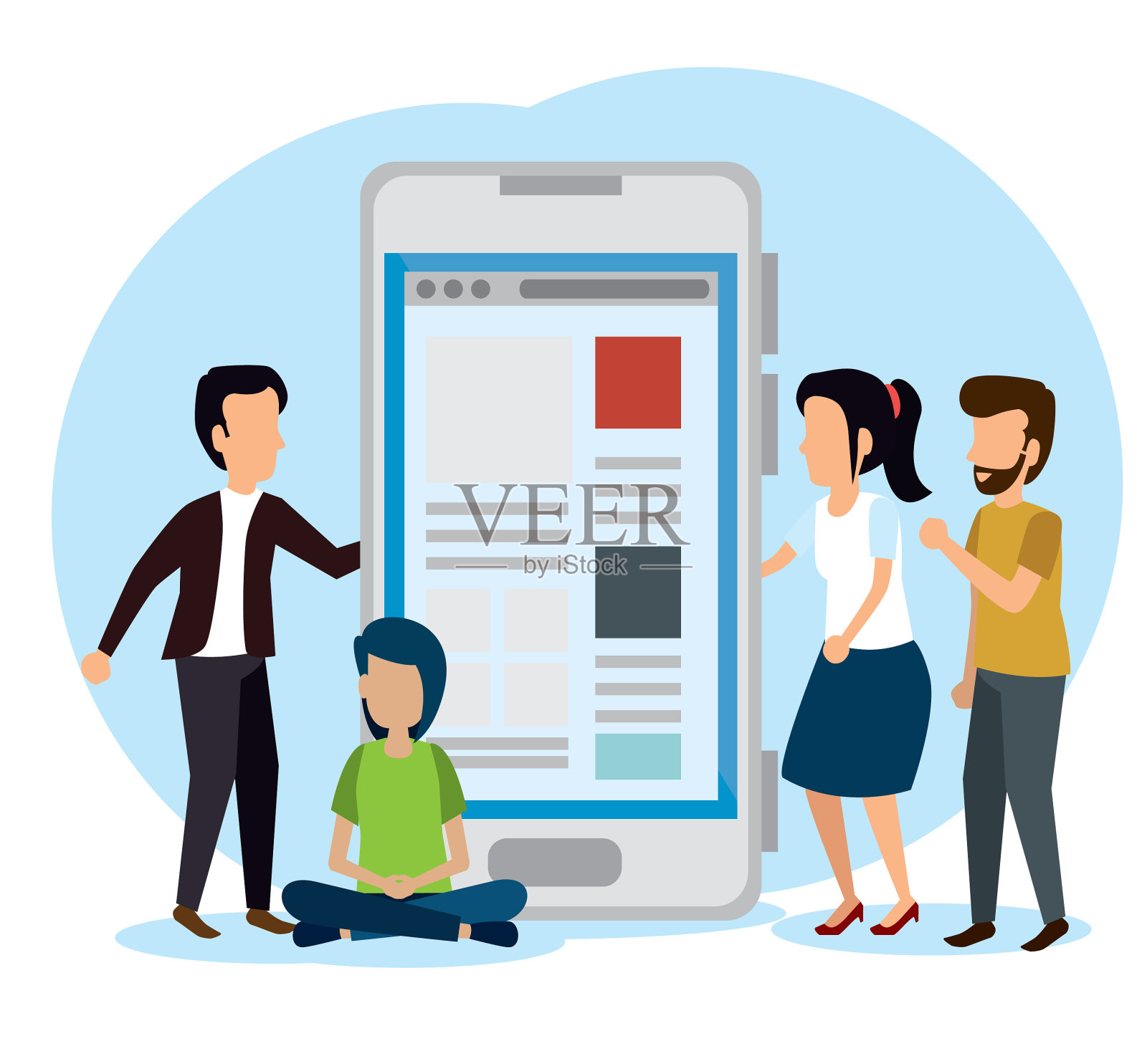 拥有智能手机网站技术的人设计元素图片