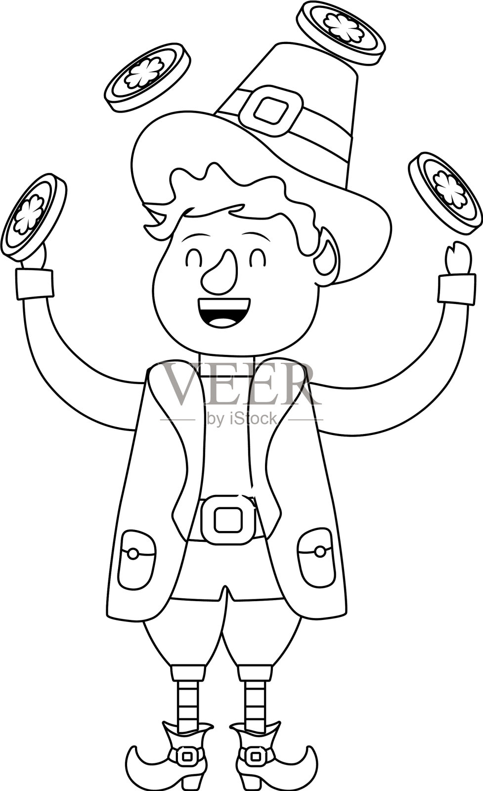 圣帕特里克节漫画设计元素图片