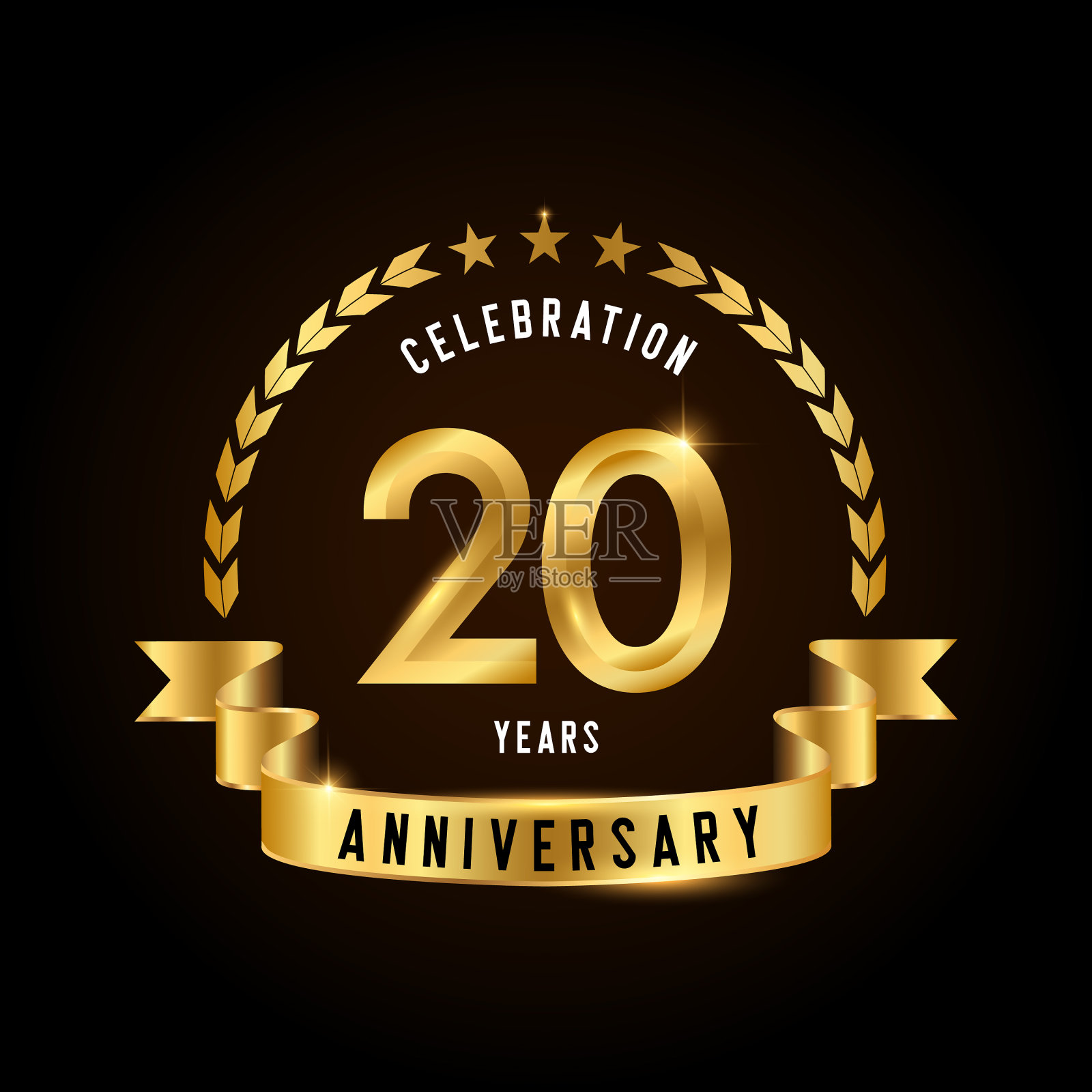 20周年庆典标志插画图片素材