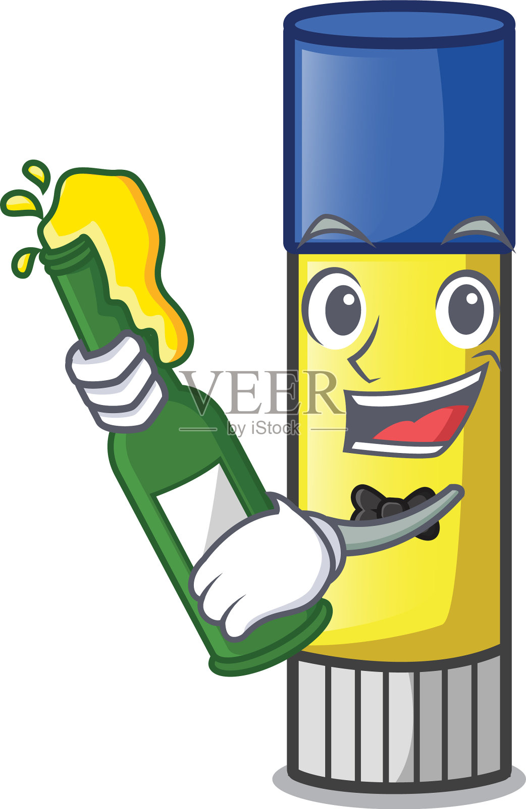 啤酒可爱的卡通胶棒设计元素图片