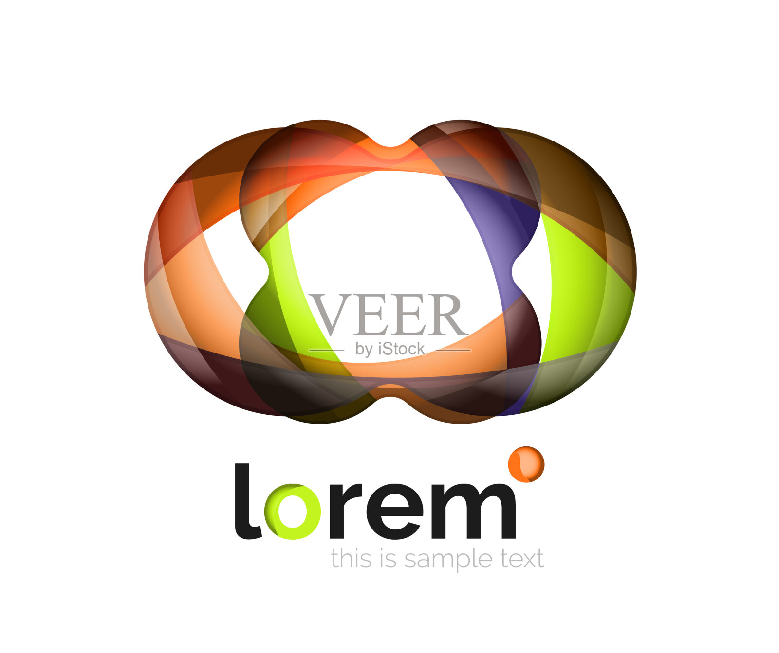 抽象的几何设计使logo流畅插画图片素材