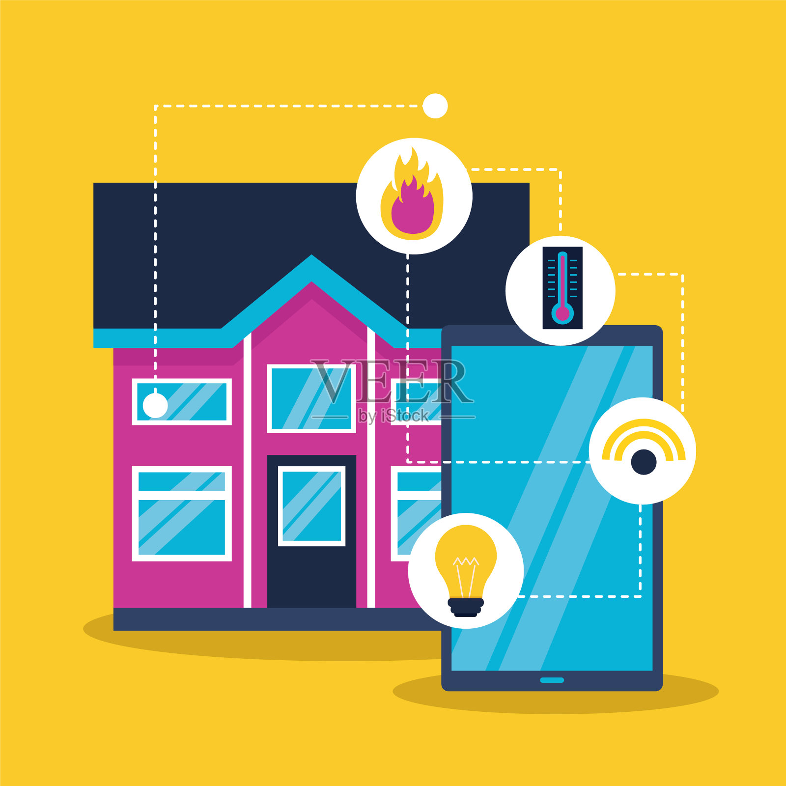 智能家居相关插画图片素材