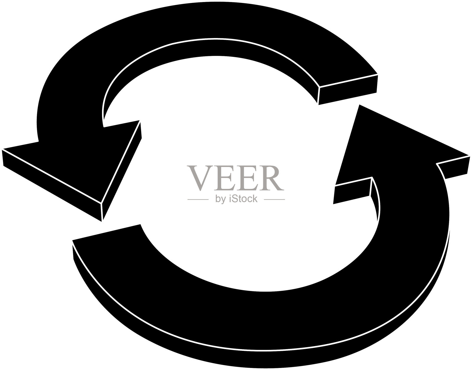 刷新图标黑色轮廓箭头图标素材