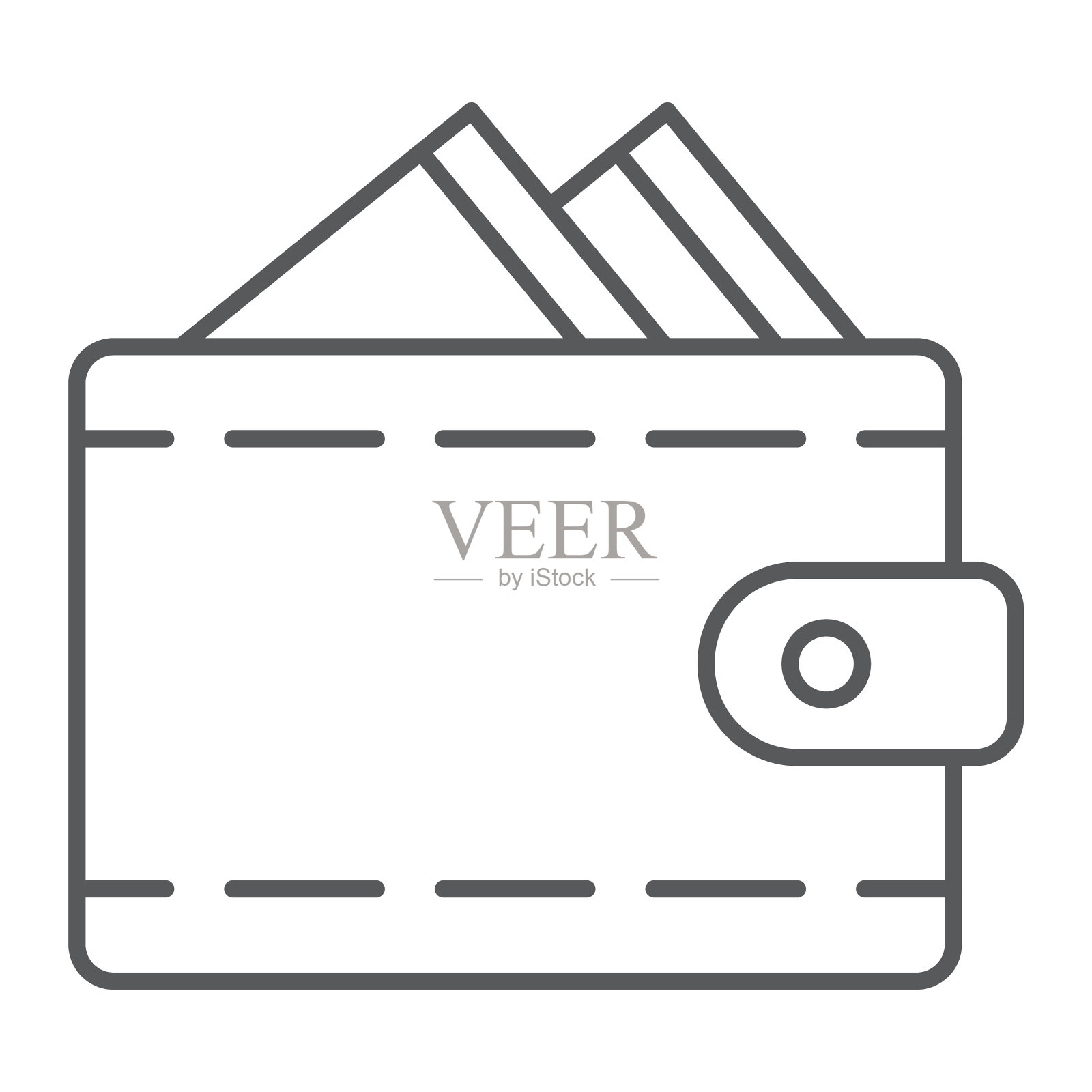 钱包细线图标金钱和支付钱包图标素材