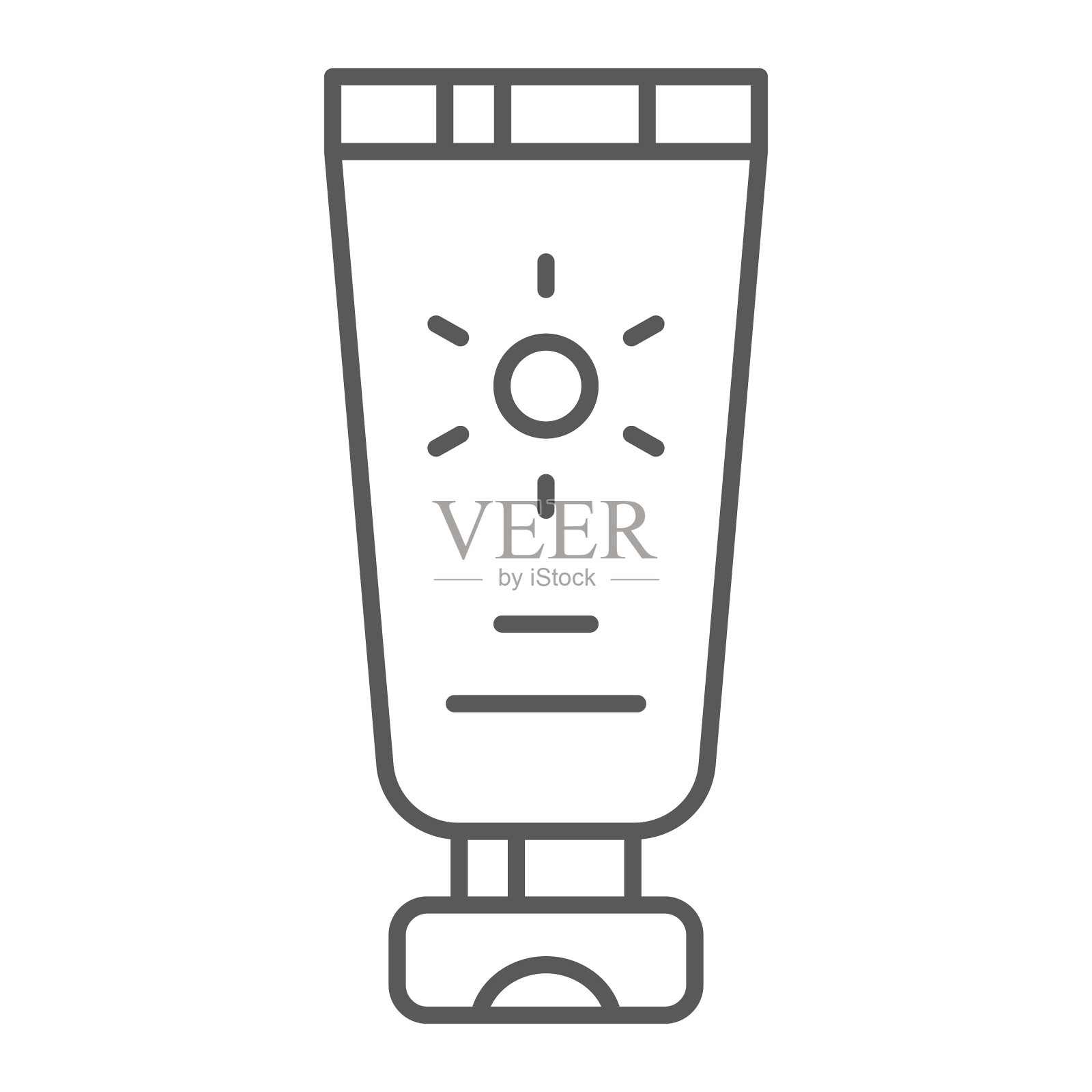 防晒细线图标霜和化妆品图标素材