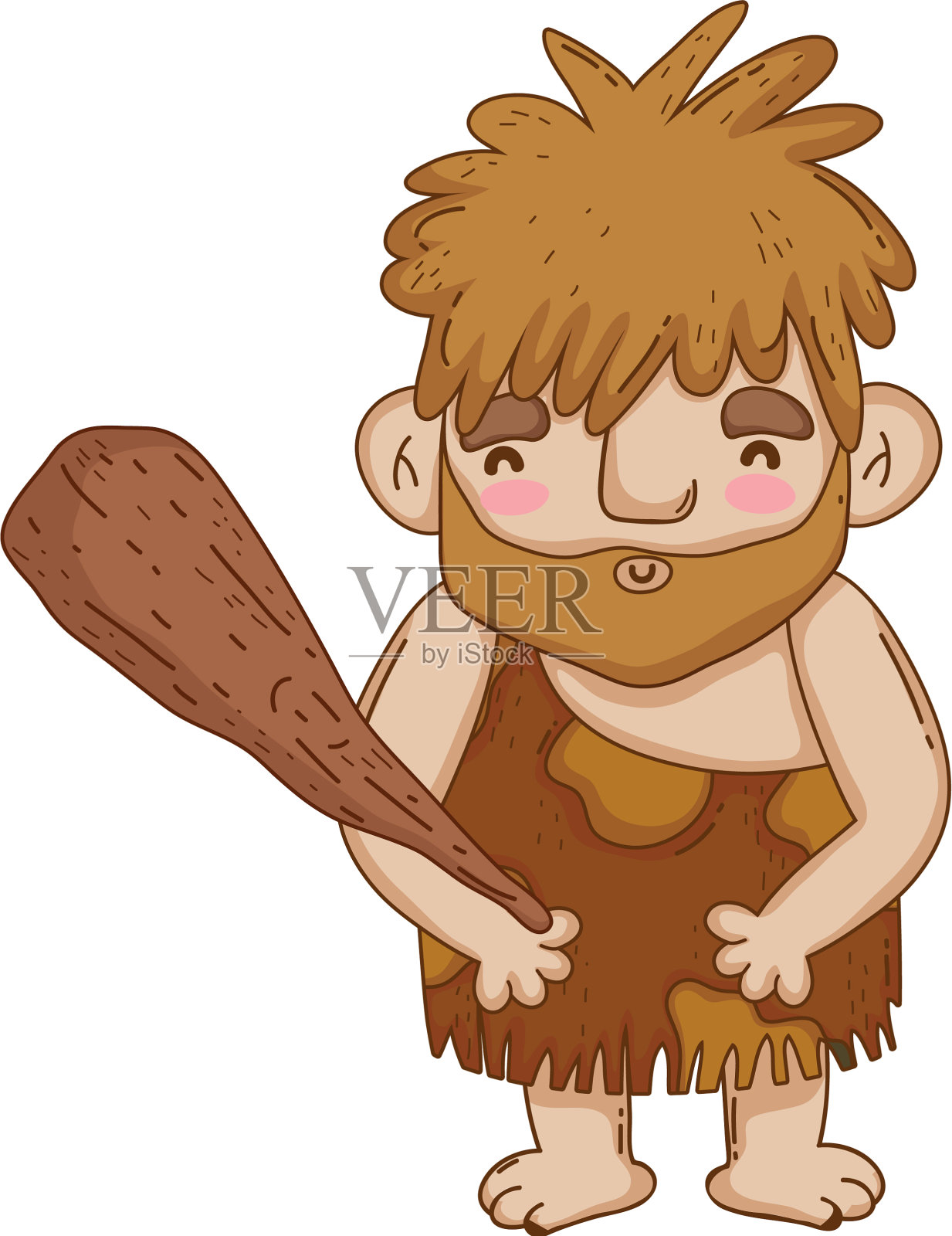 具有棍棒性格的穴居人设计元素图片