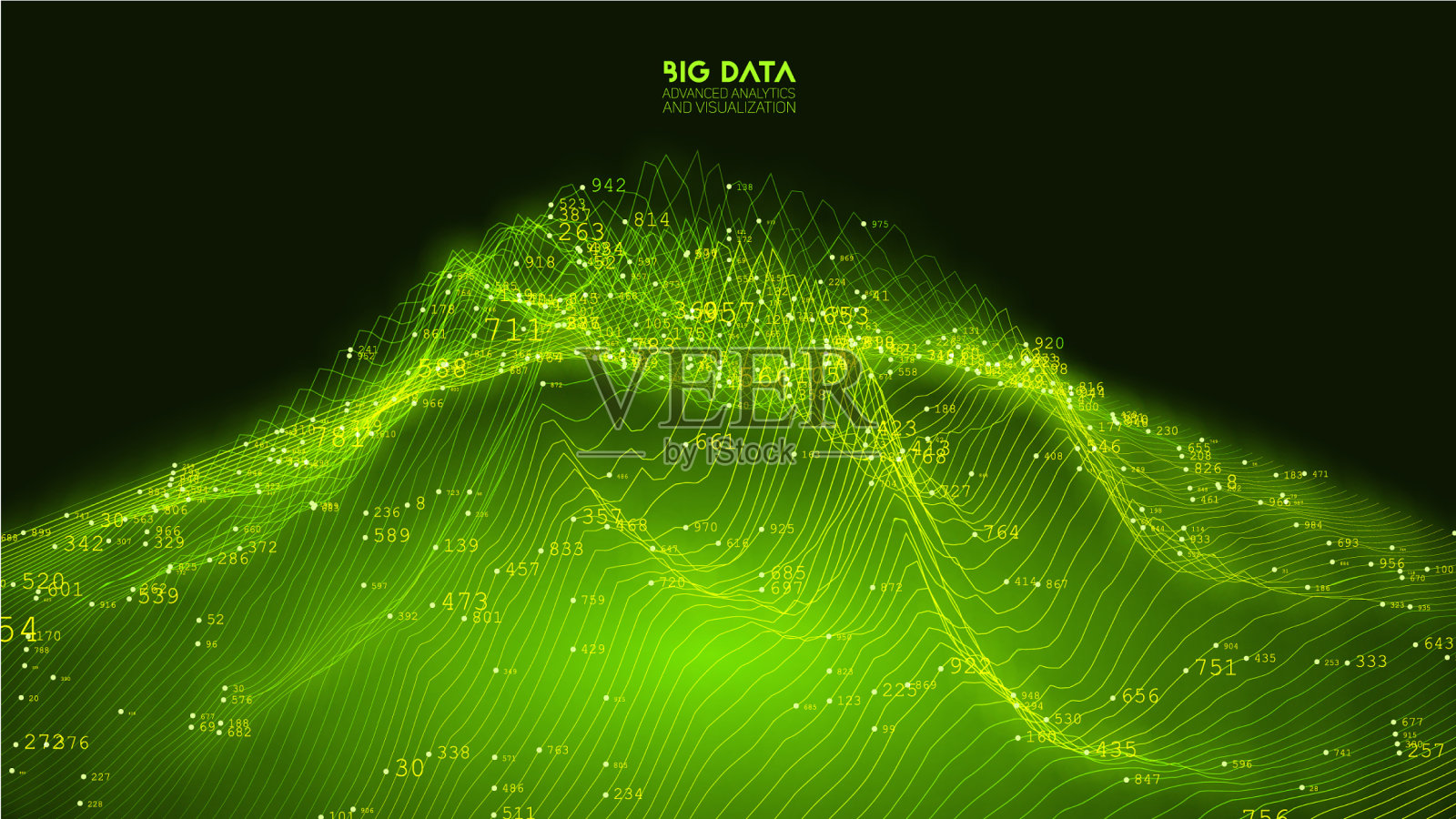 摘要三维大数据可视化插画图片素材