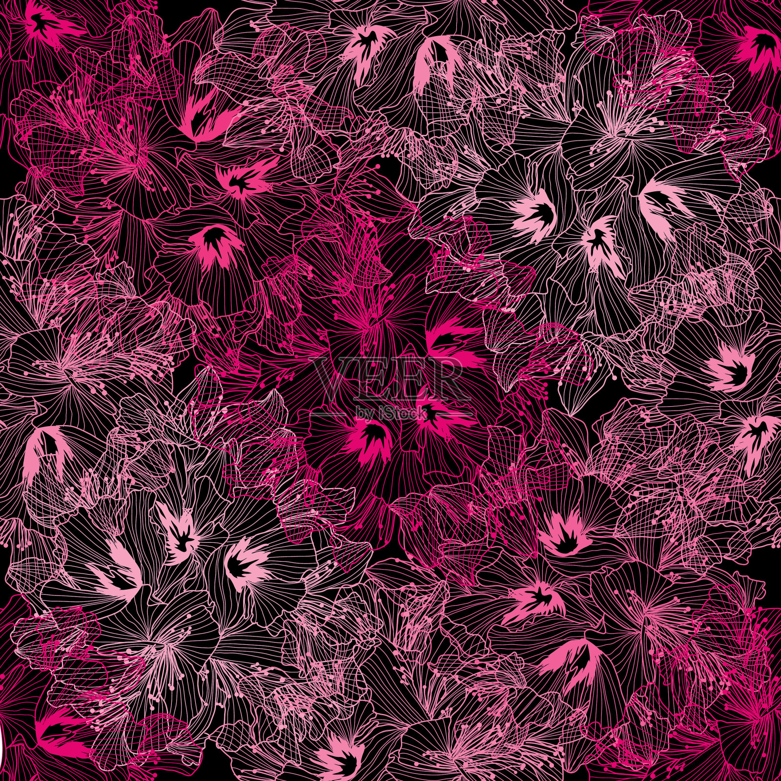 花卉无缝模式插画图片素材