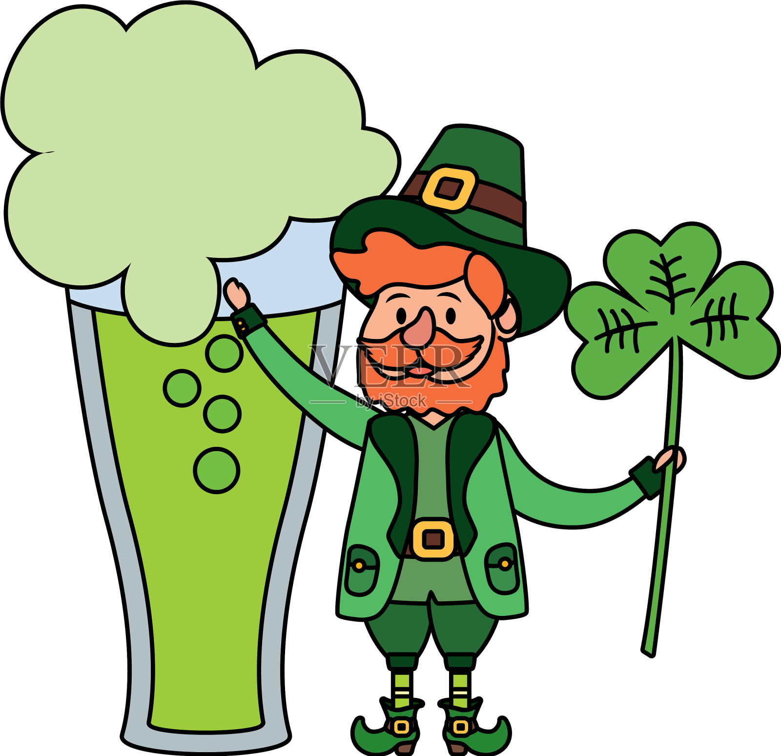 小妖精和啤酒设计元素图片