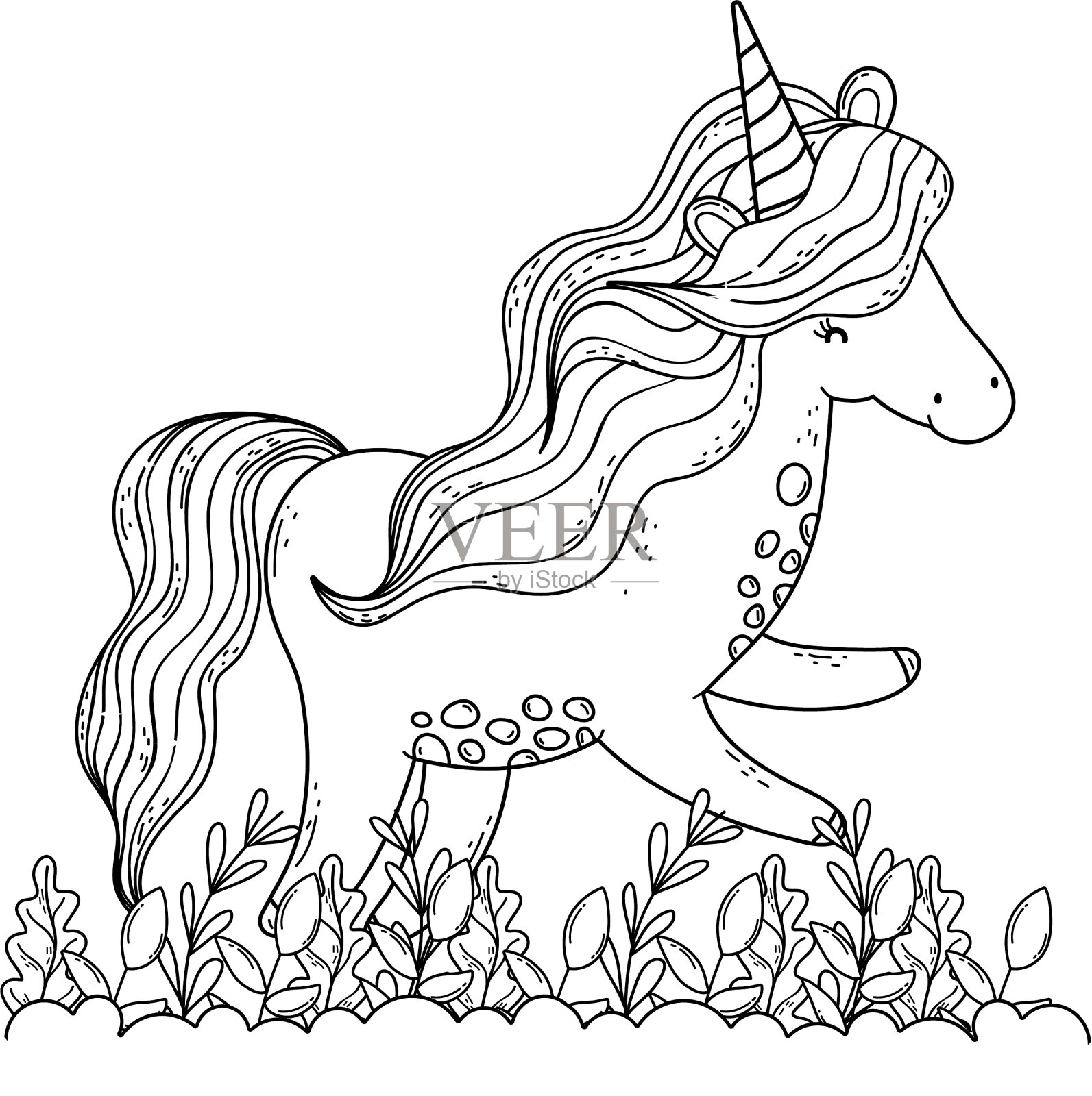 风景中美丽的小独角兽设计元素图片