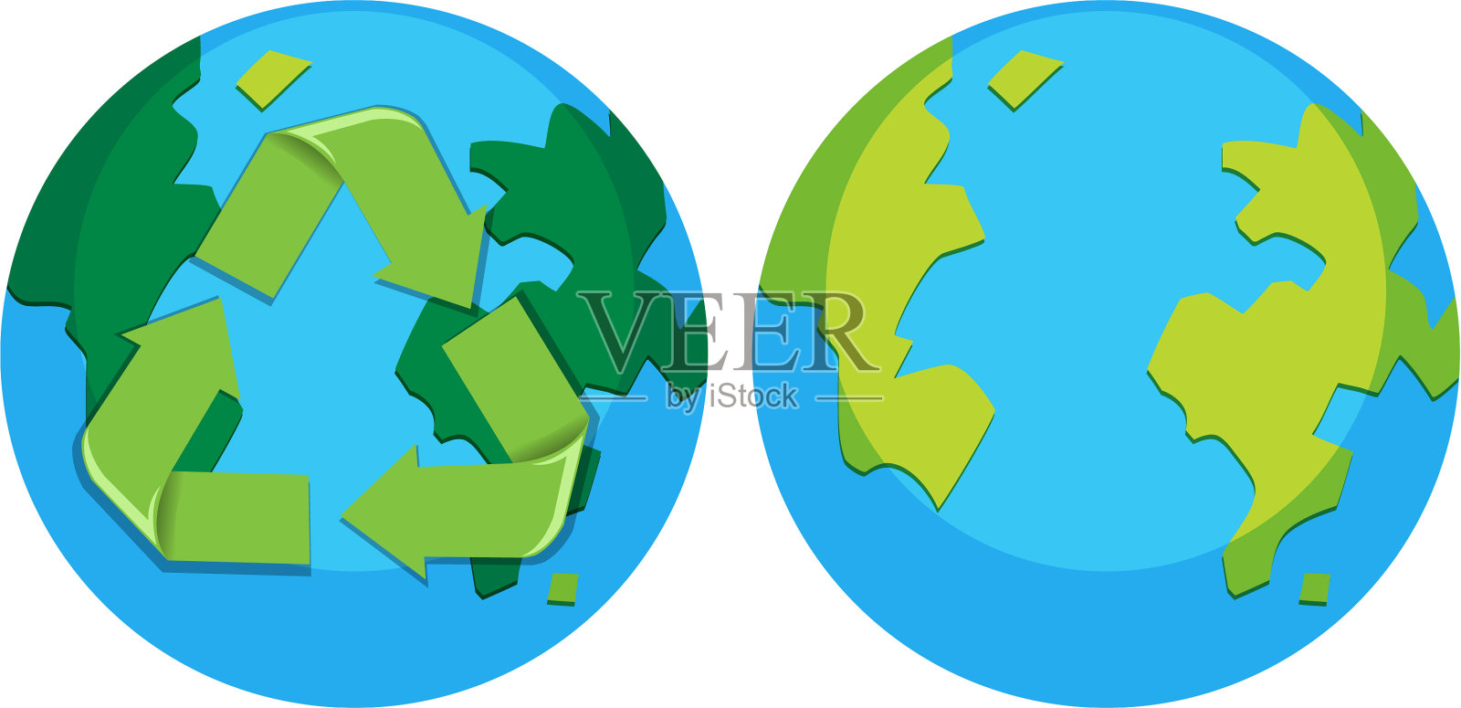 一套回收地球标志图标素材