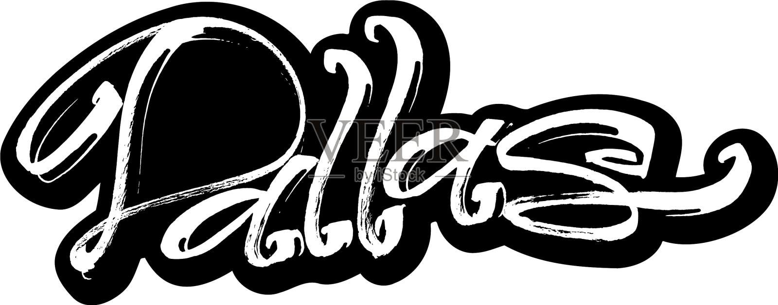 达拉斯贴纸现代书法手写体设计元素图片