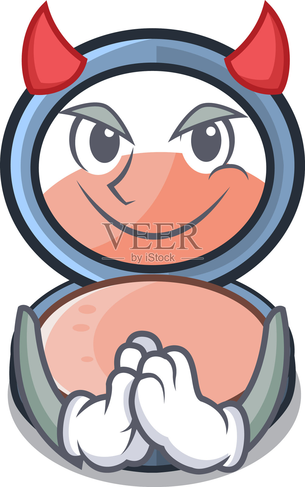 魔鬼在吉祥物的梳妆台上喷水插画图片素材