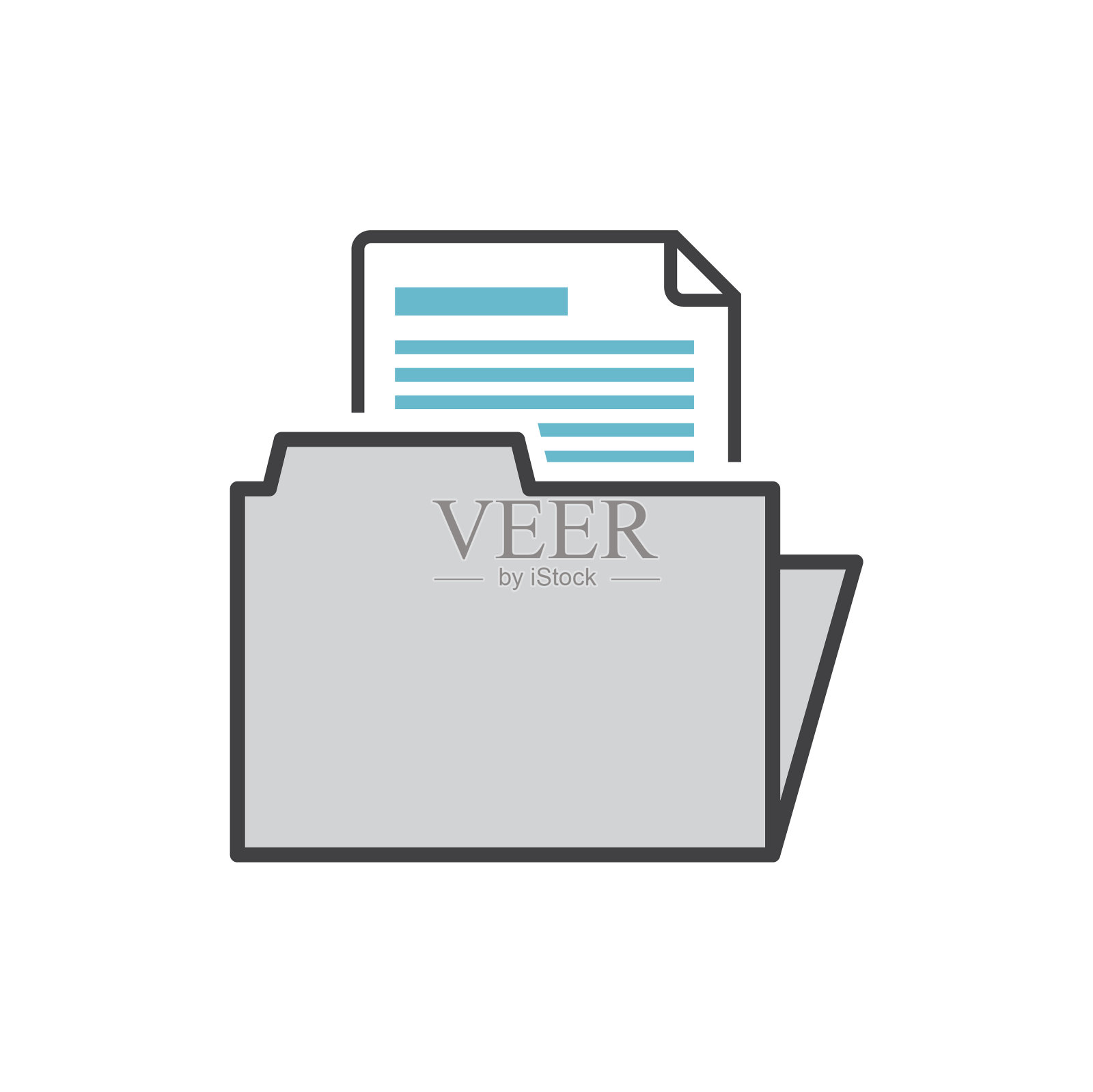 业务文档图标为灰色和蓝色图标素材