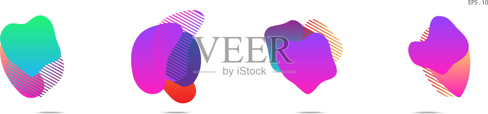 带有流动液体的梯度抽象条幅插画图片素材