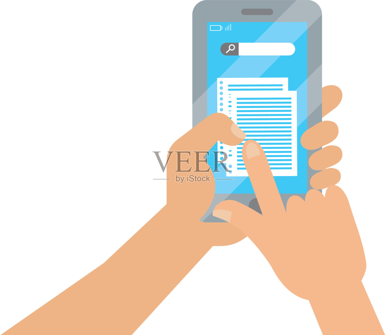 技术的智能手机漫画插画图片素材