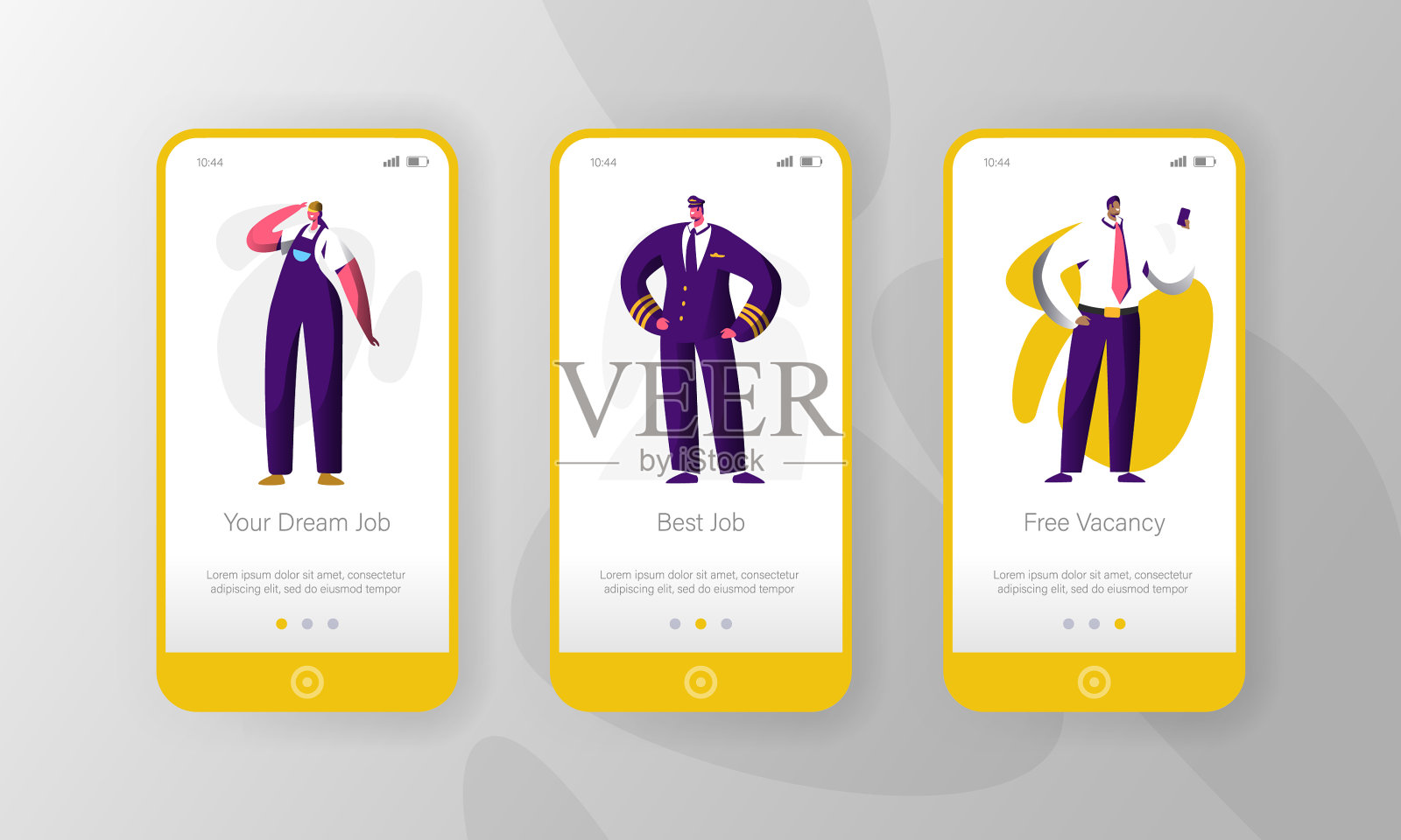 职业空缺字符移动应用程序插画图片素材