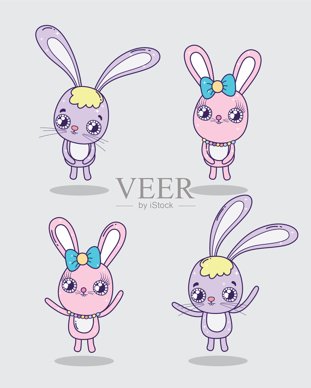 设可爱的兔子为野生动物图标素材