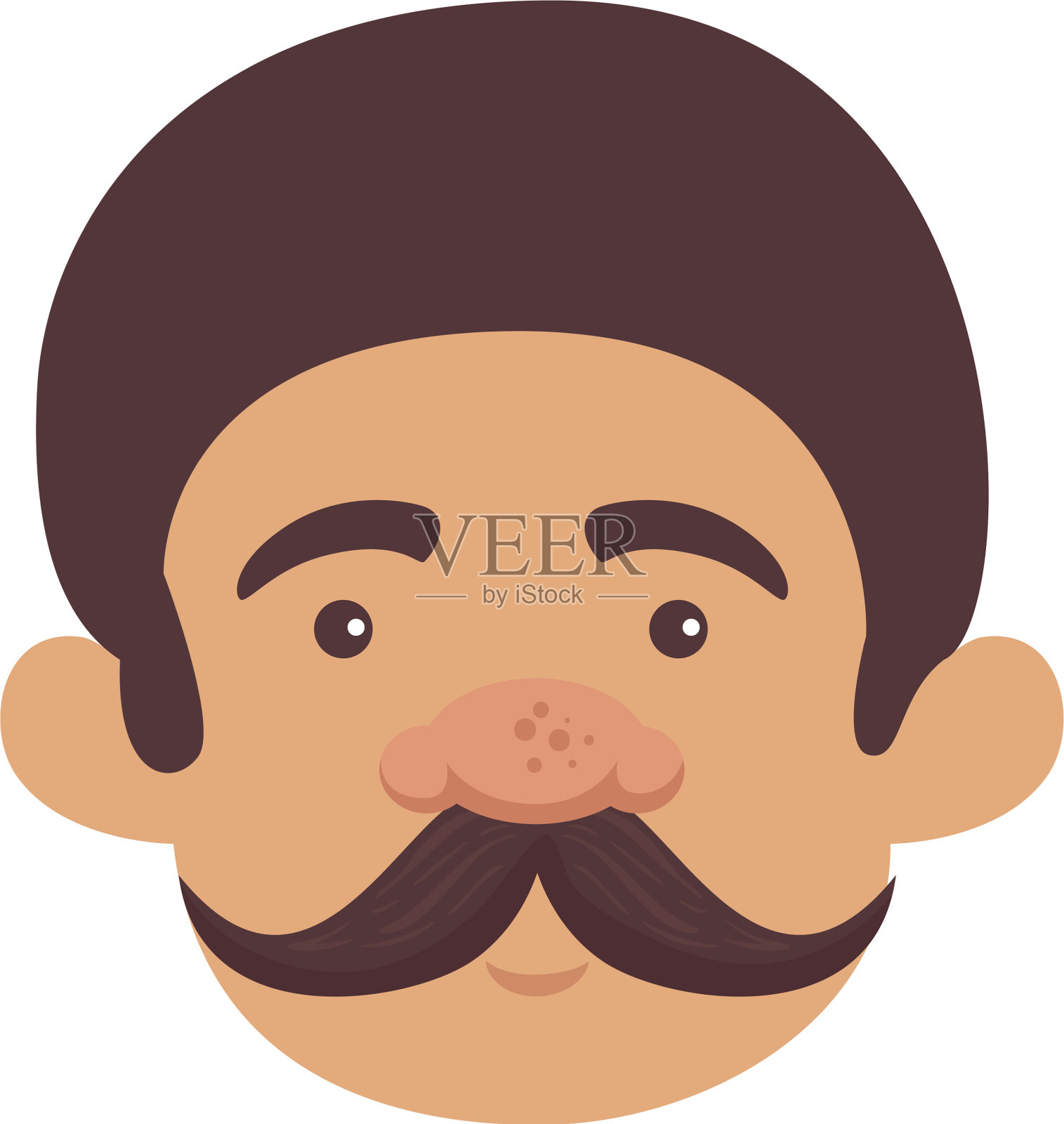 长着胡子的男人插画图片素材