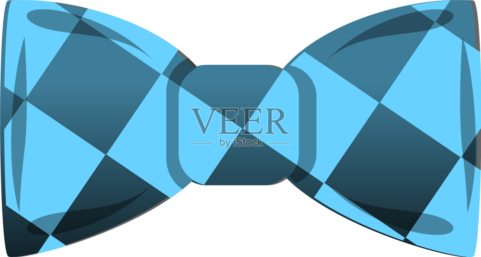 蓝色领结图标卡通风格设计元素图片