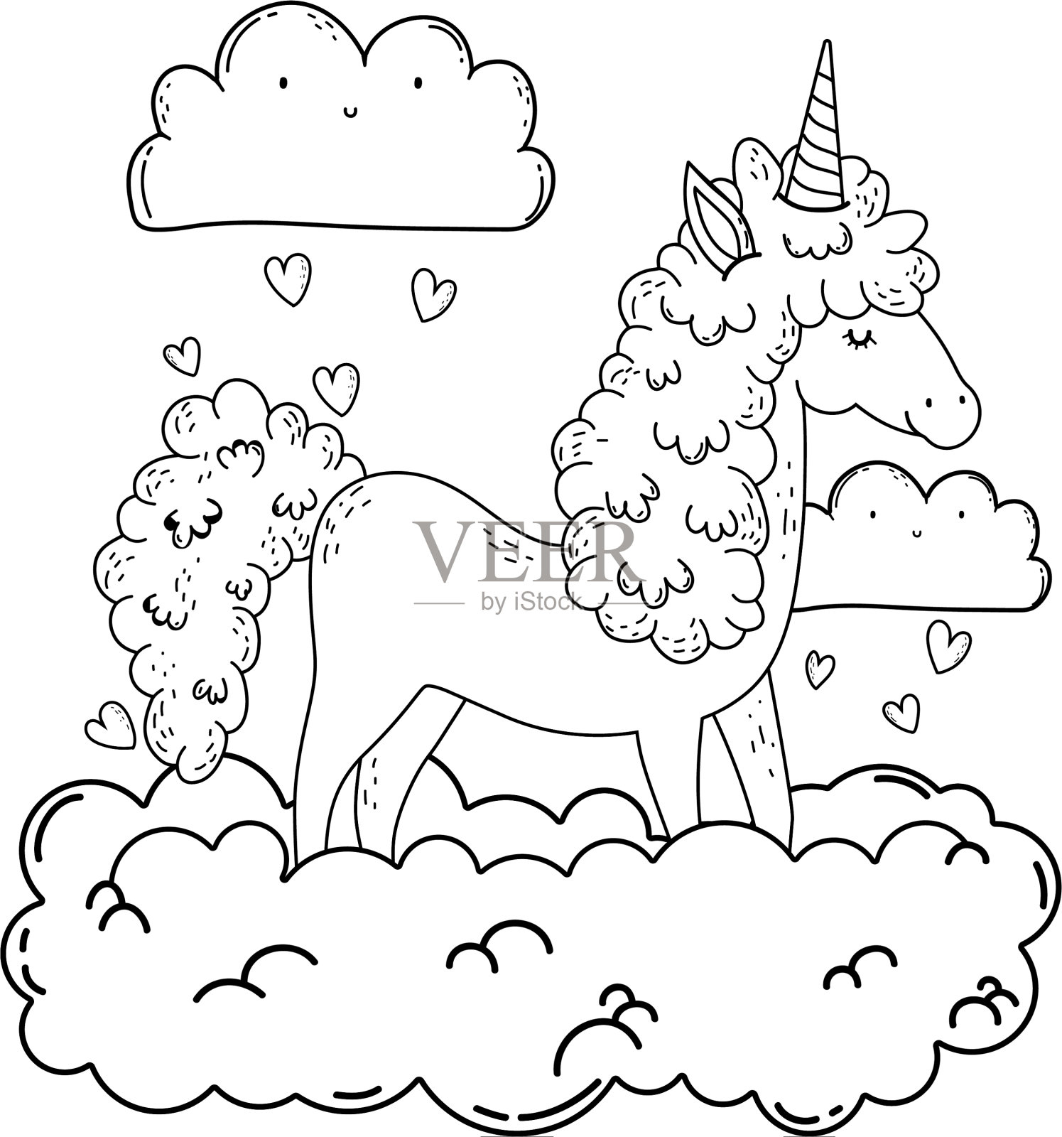 云里美丽的小独角兽设计元素图片