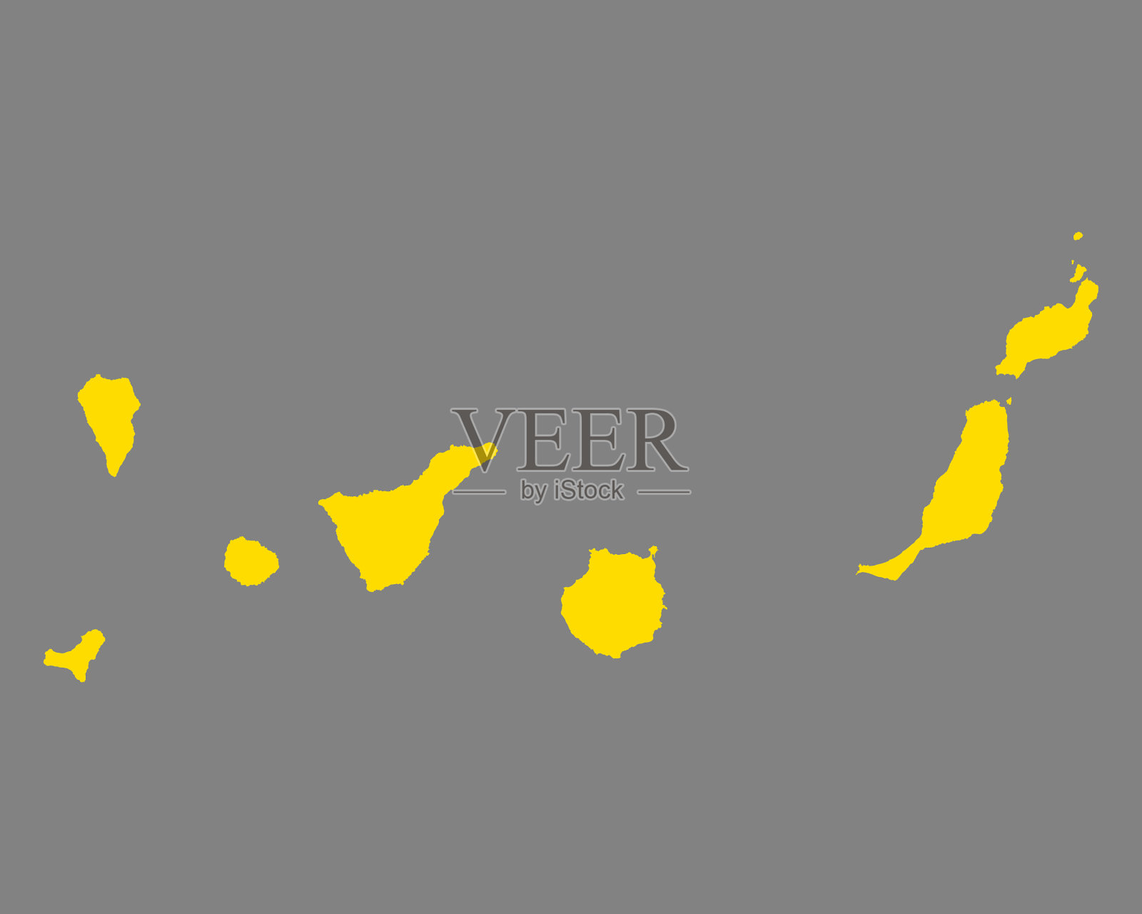 加那利群岛地图插画图片素材