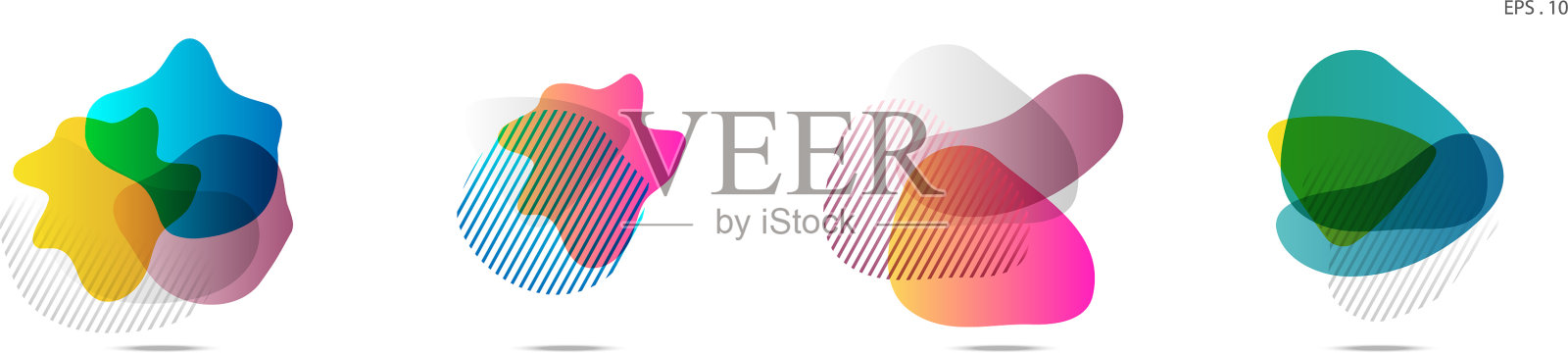 带有流动液体的梯度抽象条幅插画图片素材