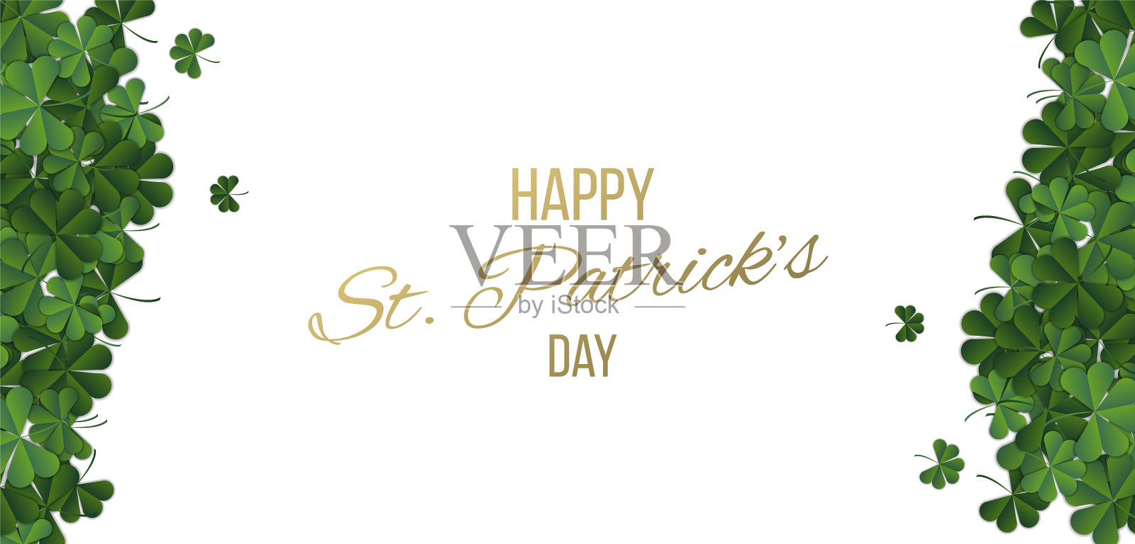 摘要帕特里克日背景与三叶草插画图片素材