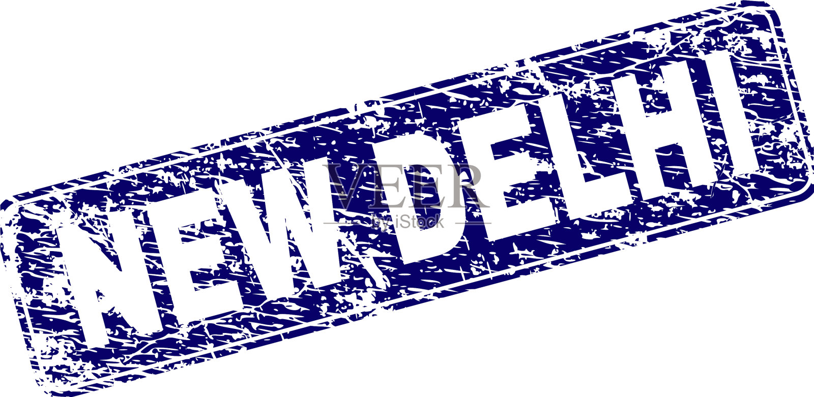 刮新德里框圆角矩形邮票插画图片素材