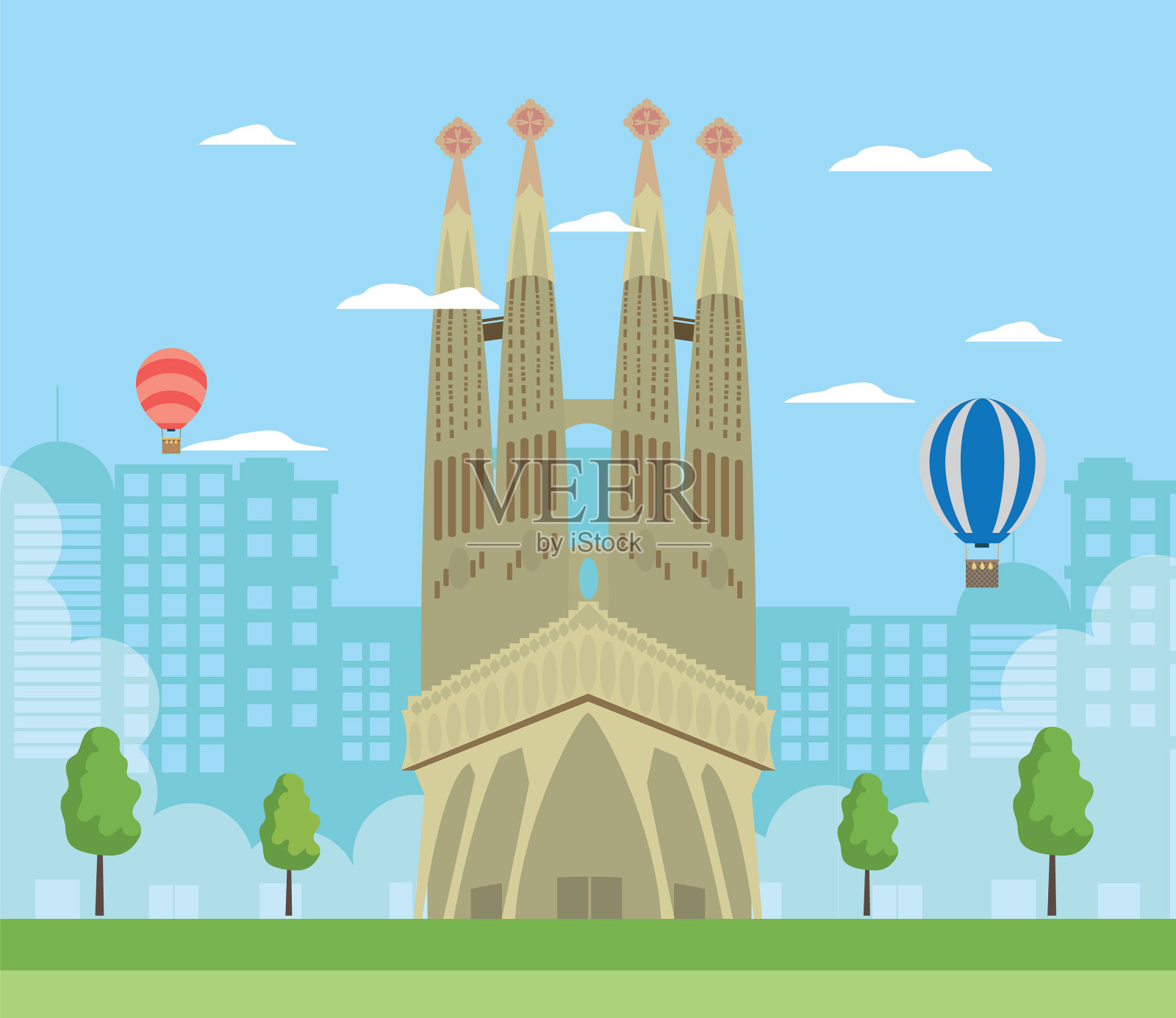 欧洲建筑风景插画图片素材