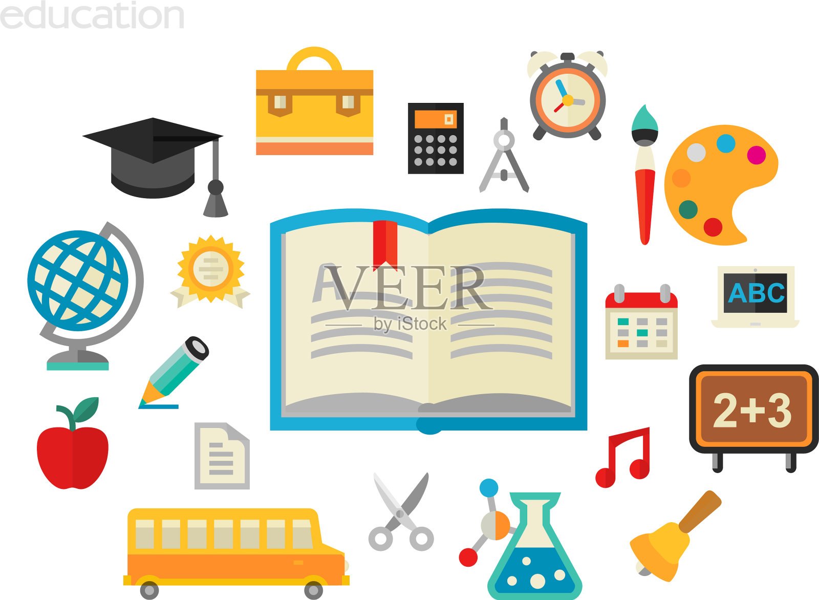 教育理念平图标素材